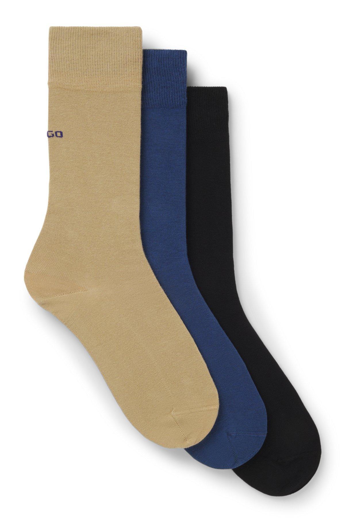 Three-pack of regular-length socks with logos Product Image
