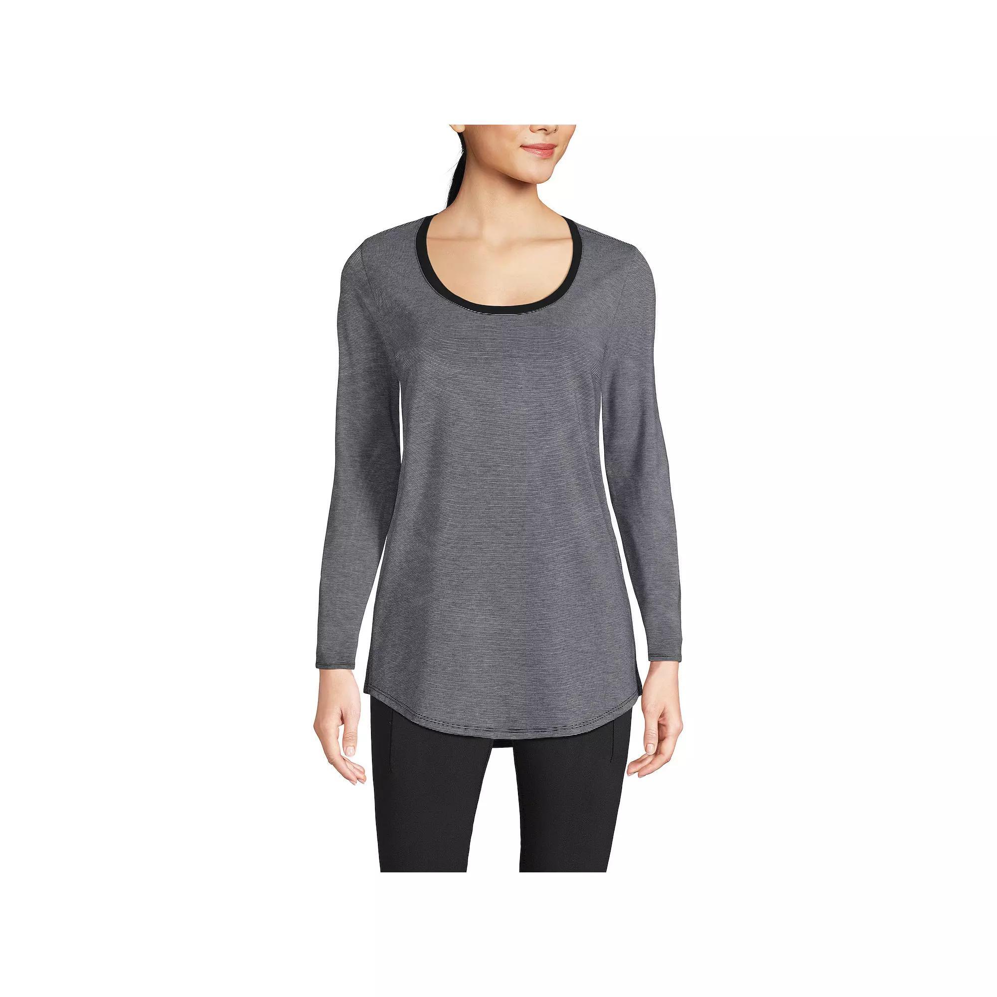 Women's Lands' End Long Sleeve Power Performance Scoop Neck Tunic Tee,  Product Image