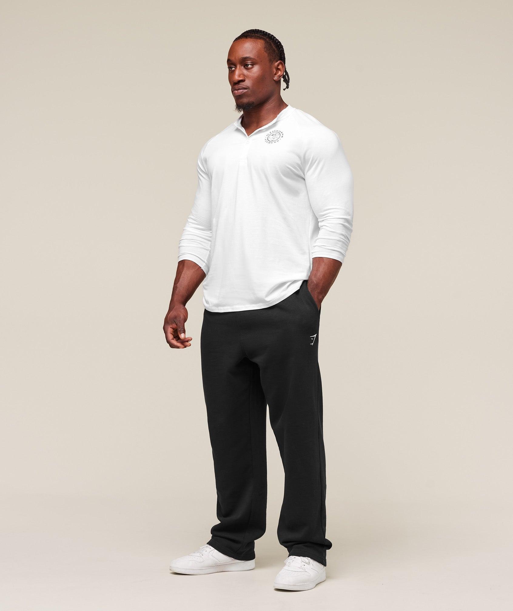 Gymshark Legacy Henley - White Male Product Image