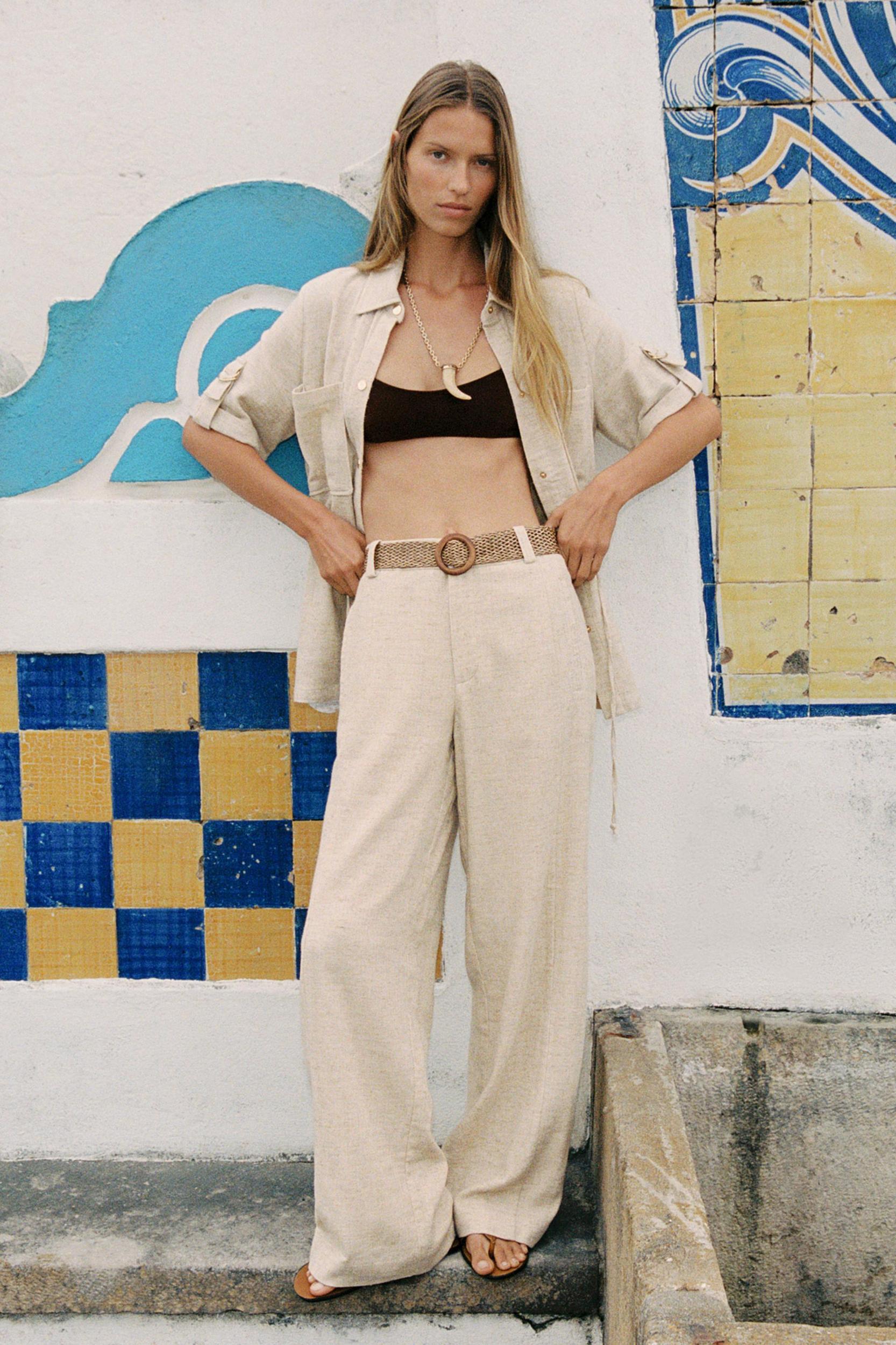 RUSTIC BELTED PANTS Product Image