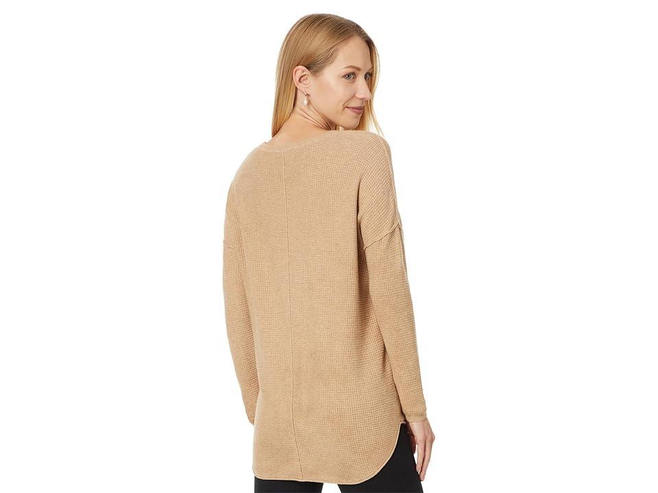 Elliott Lauren Cotton Cashmere - Waffle stitch Drop Shoulder Sweater (Sand) Women's Sweater Product Image