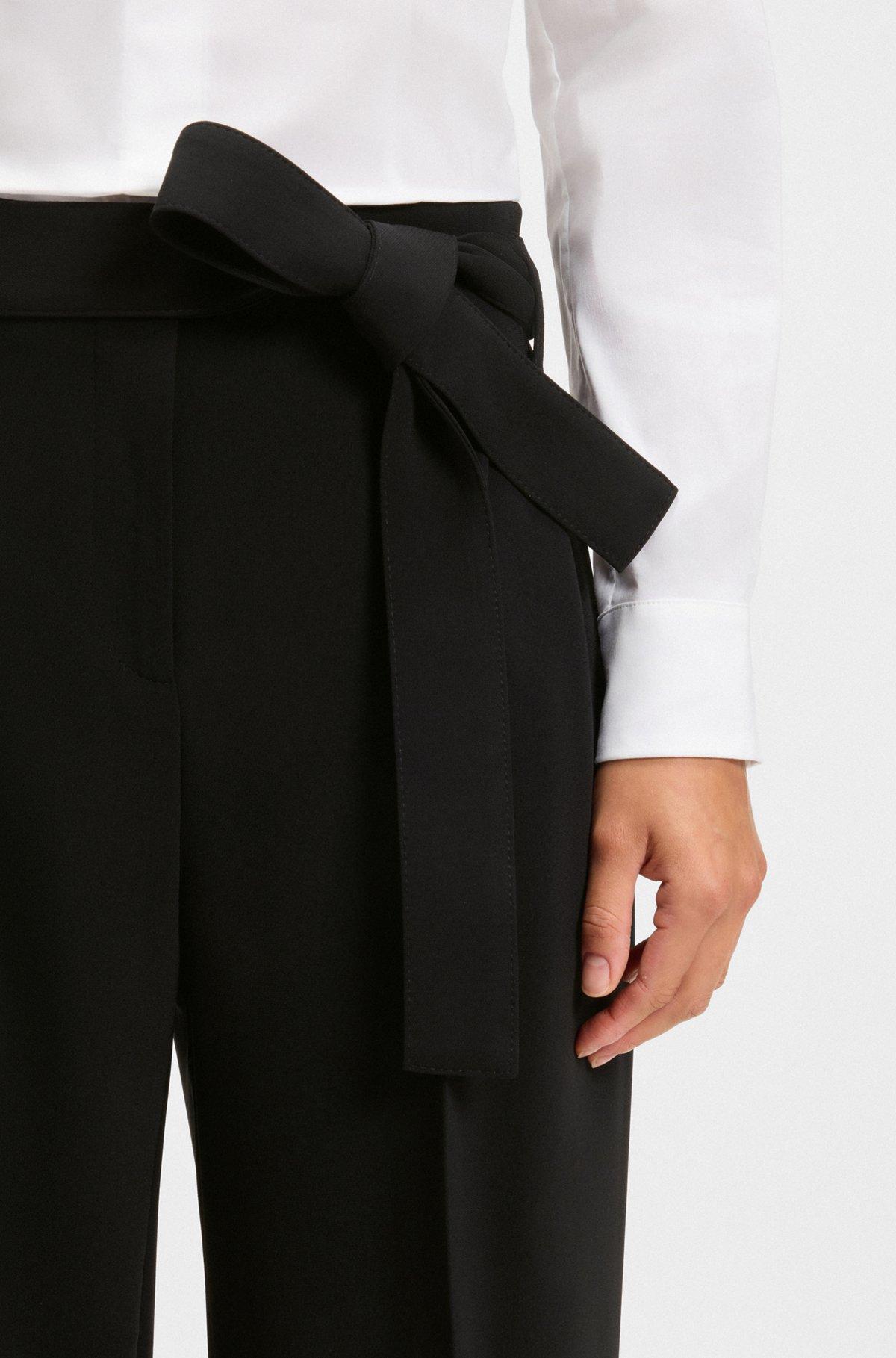 Relaxed-fit trousers in crease-resistant crepe Product Image