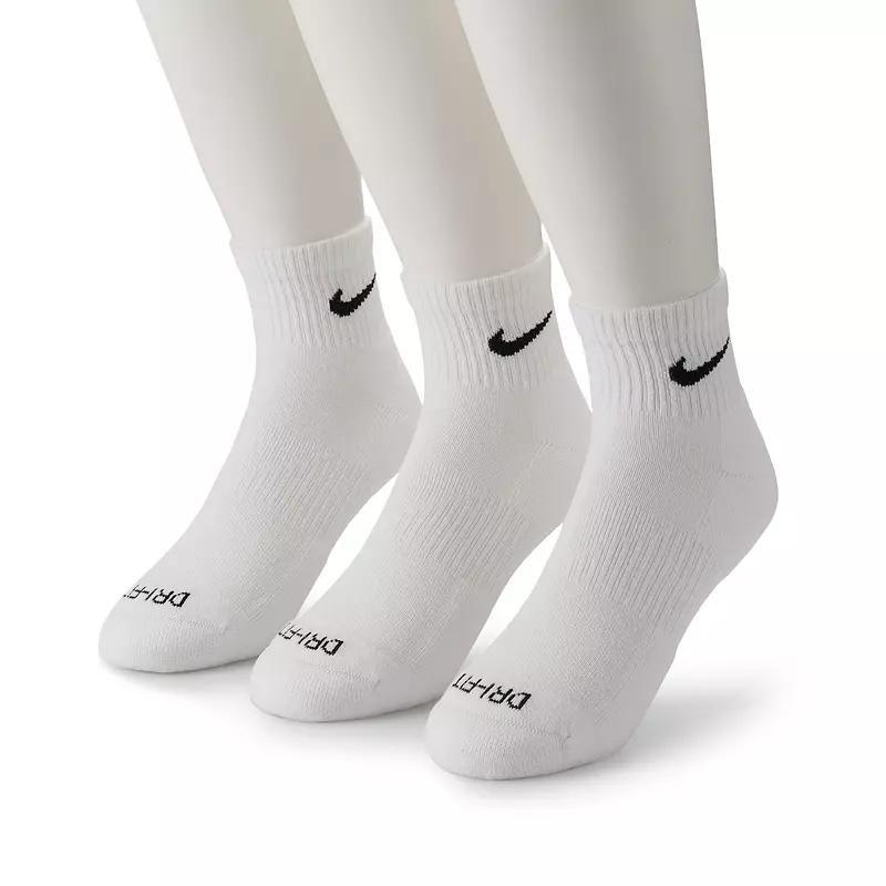 Nike Training Everyday Plus Cushioned 3-pack ankle socks in white Product Image