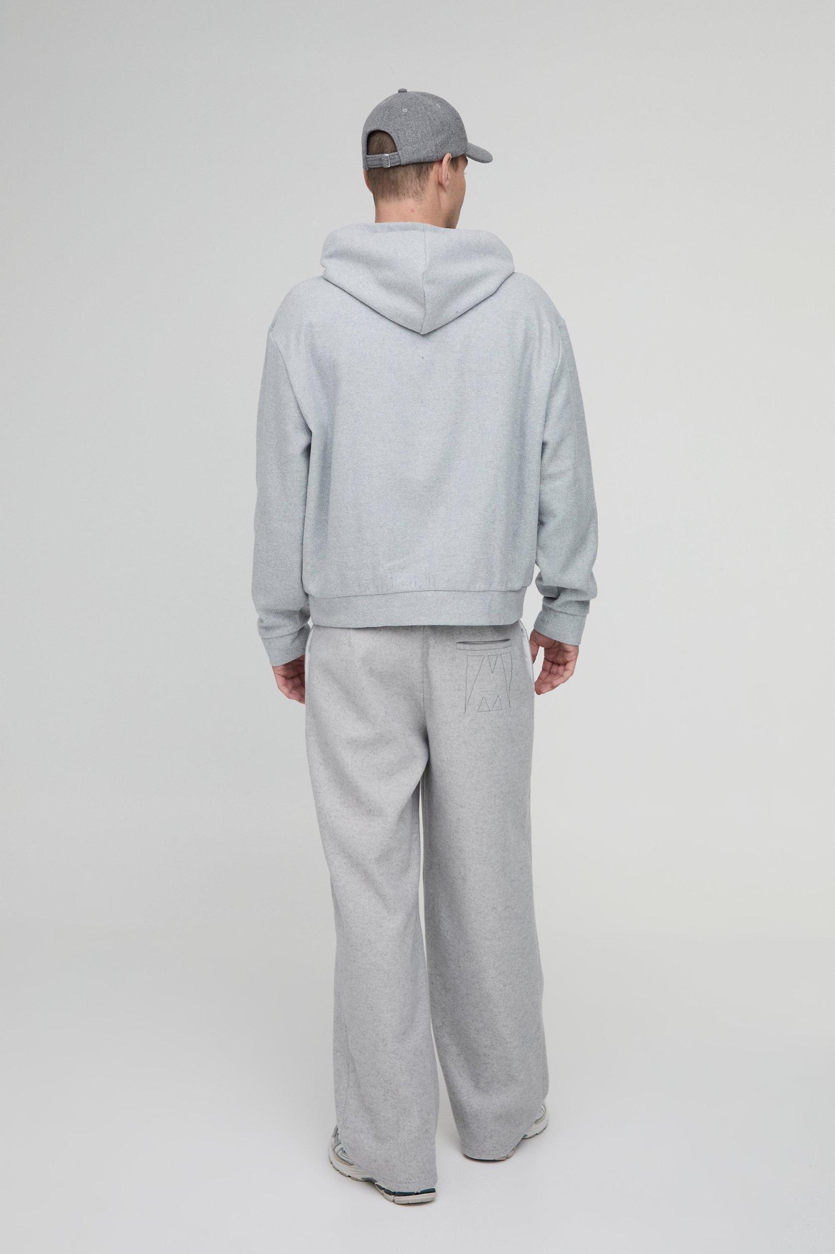 Boxy Wool Look Hoodie | boohooMAN USA Product Image
