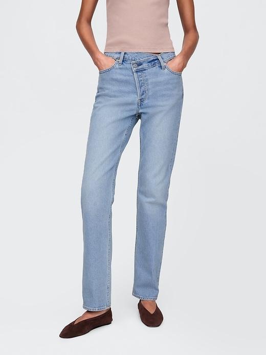 High Rise Crossover '90s Straight Jeans Product Image