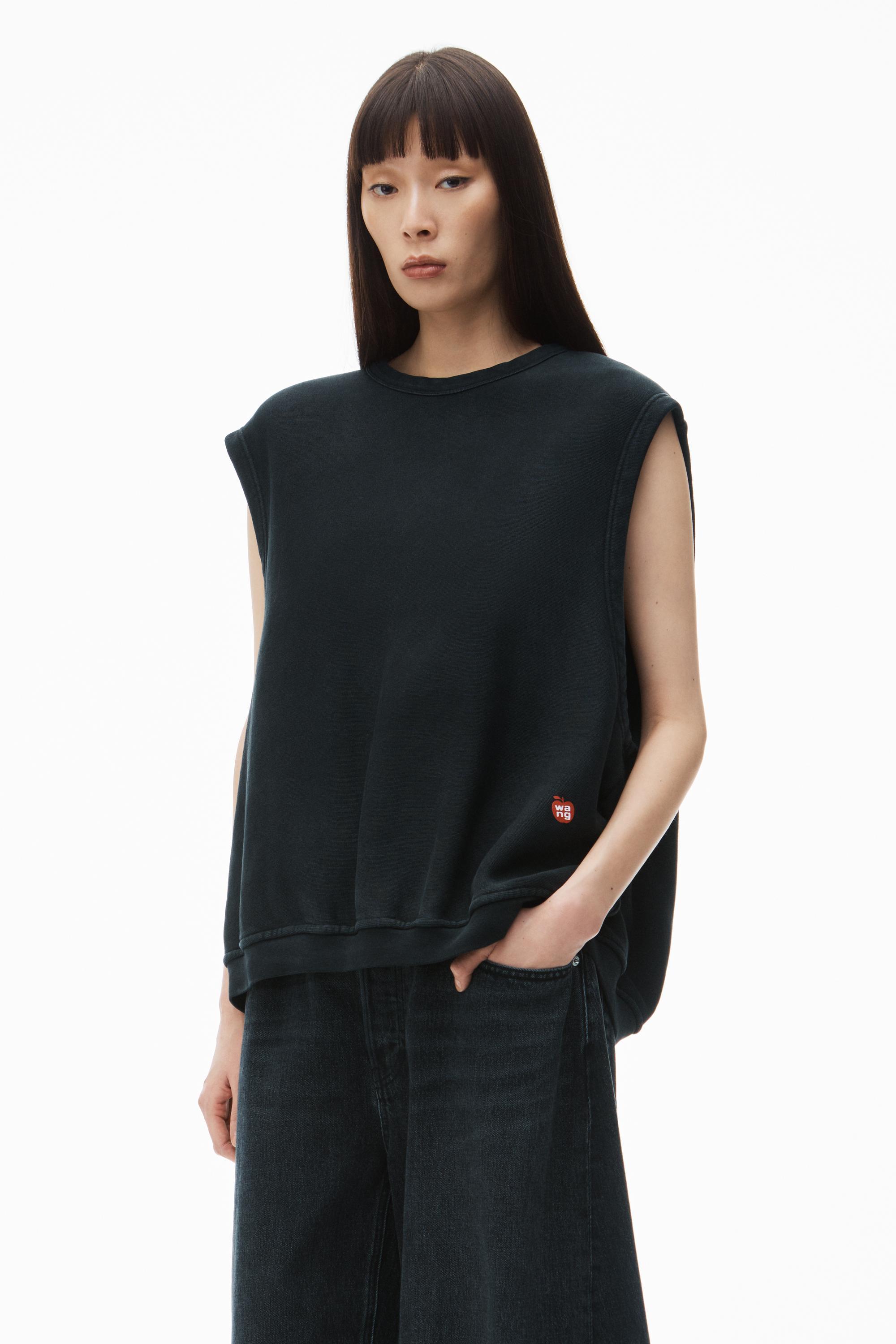 Sleeveless Crew Neck Vest In Terry Product Image