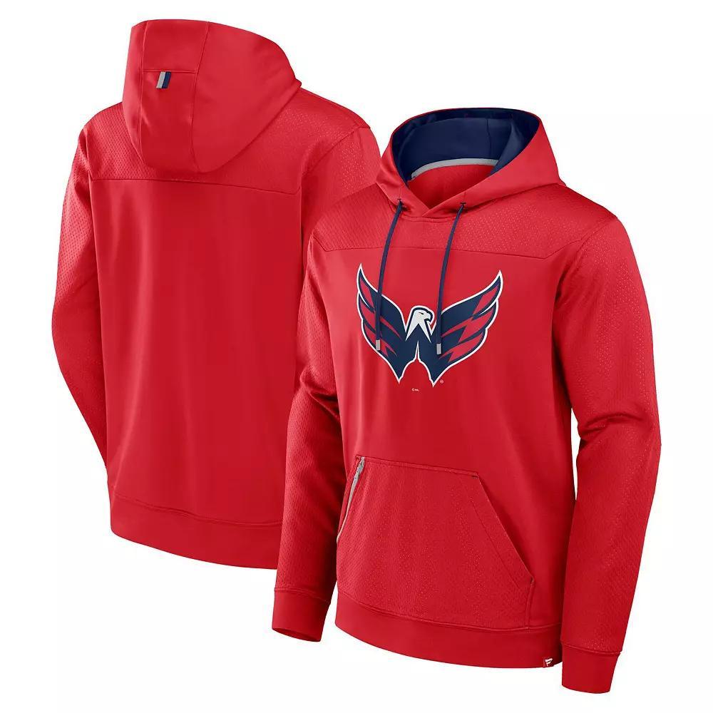 Men's Fanatics Red Washington Capitals Defender Pullover Hoodie,  Product Image