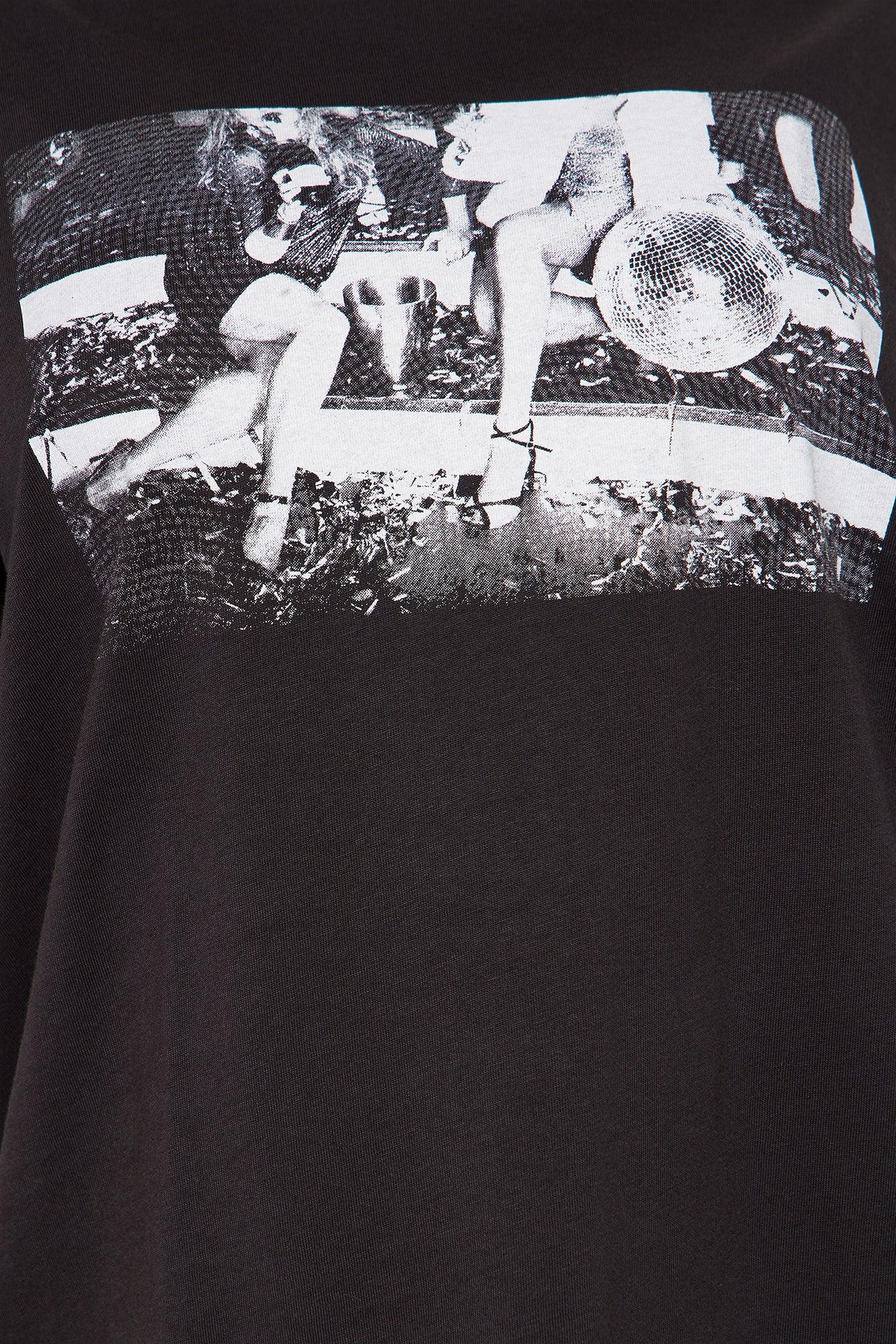 Party Access Lace Tee - Black Product Image