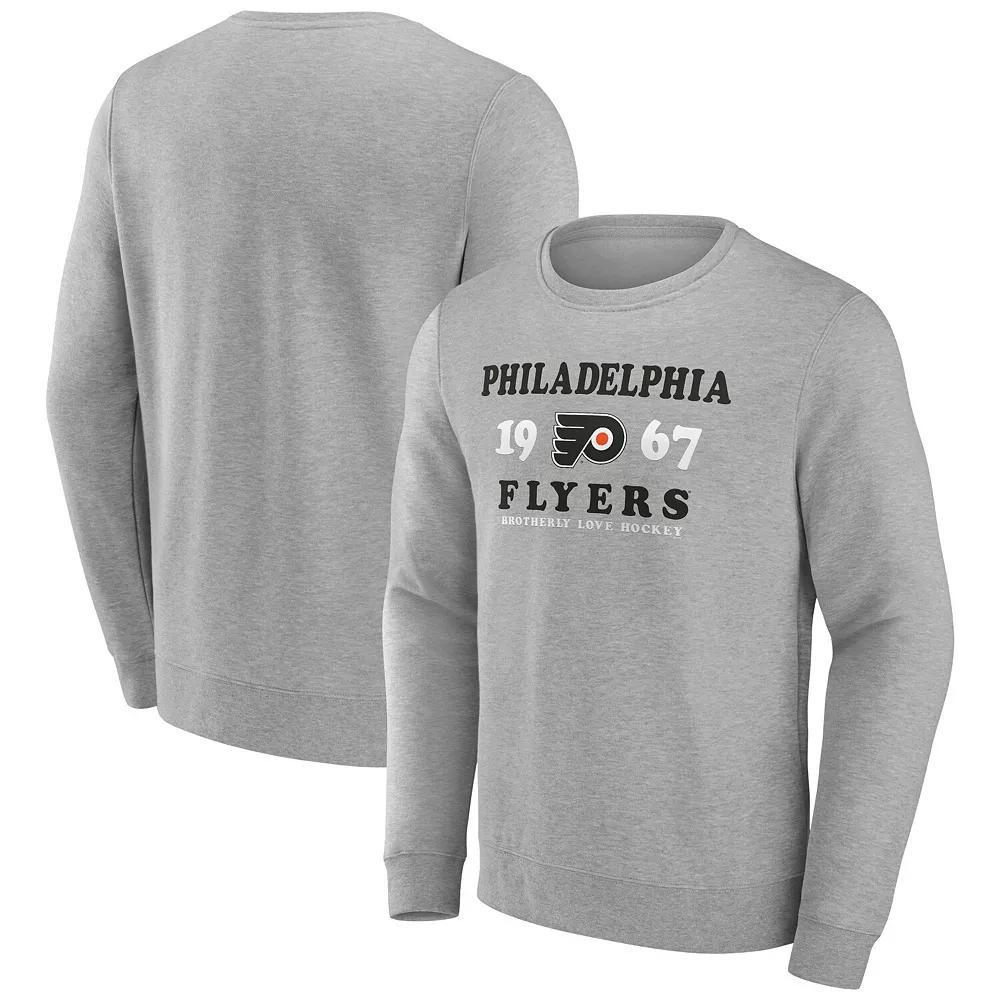 Men's Fanatics Branded Heather Charcoal Philadelphia Flyers Fierce Competitor Pullover Sweatshirt,  Product Image