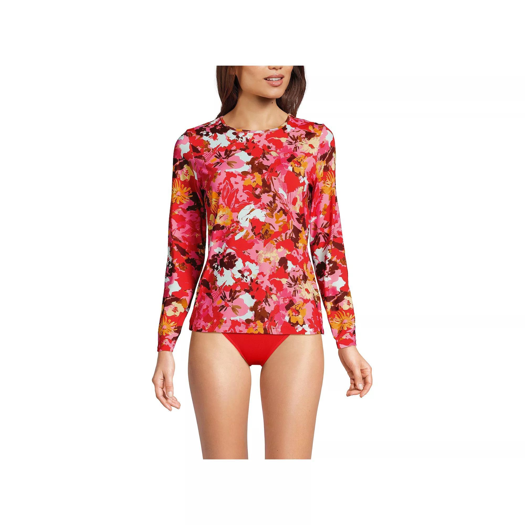 Women's Lands' End UPF 50 Long Sleeve Rash Guard,  Product Image