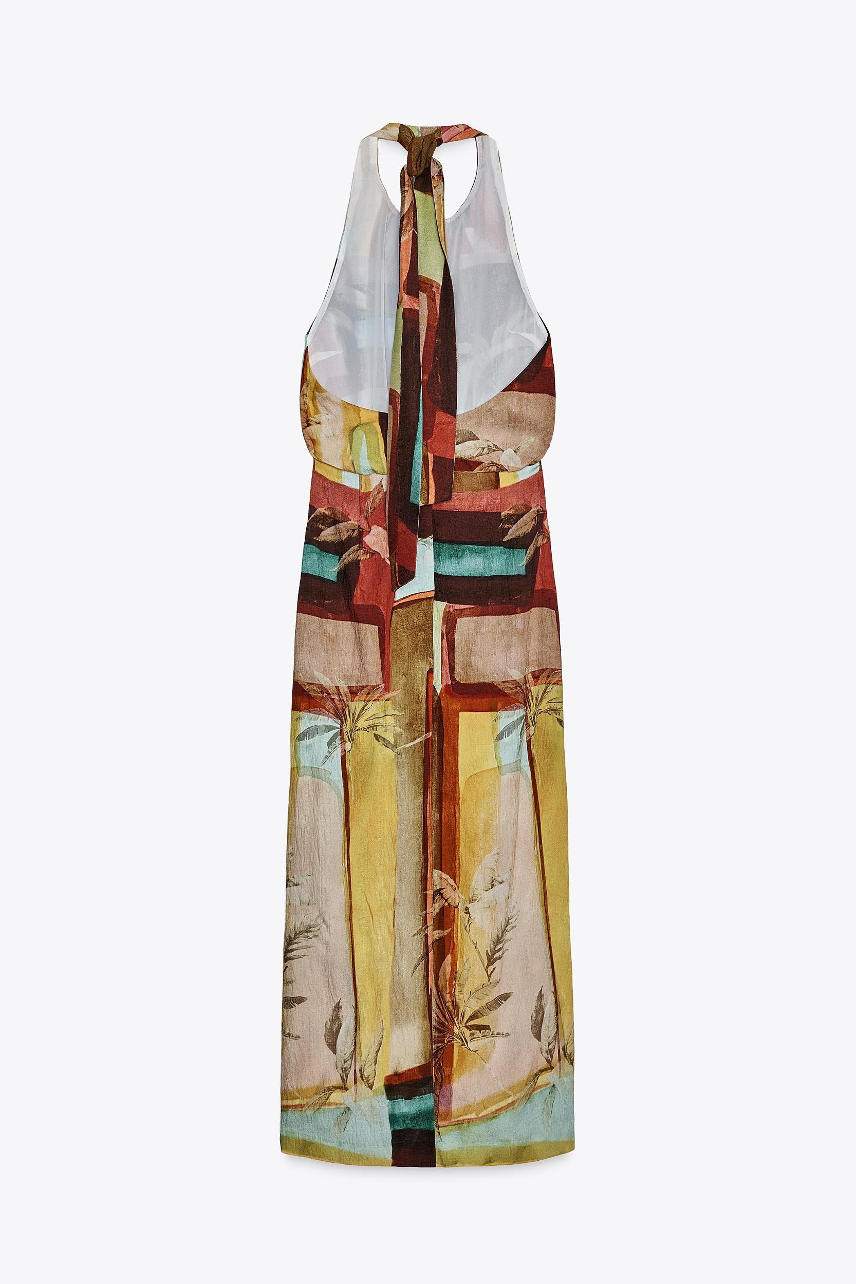 TROPICAL PRINT MIDI DRESS Product Image