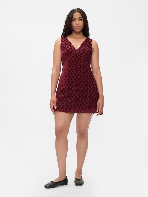 Velvet Floral Mini Dress Product Image