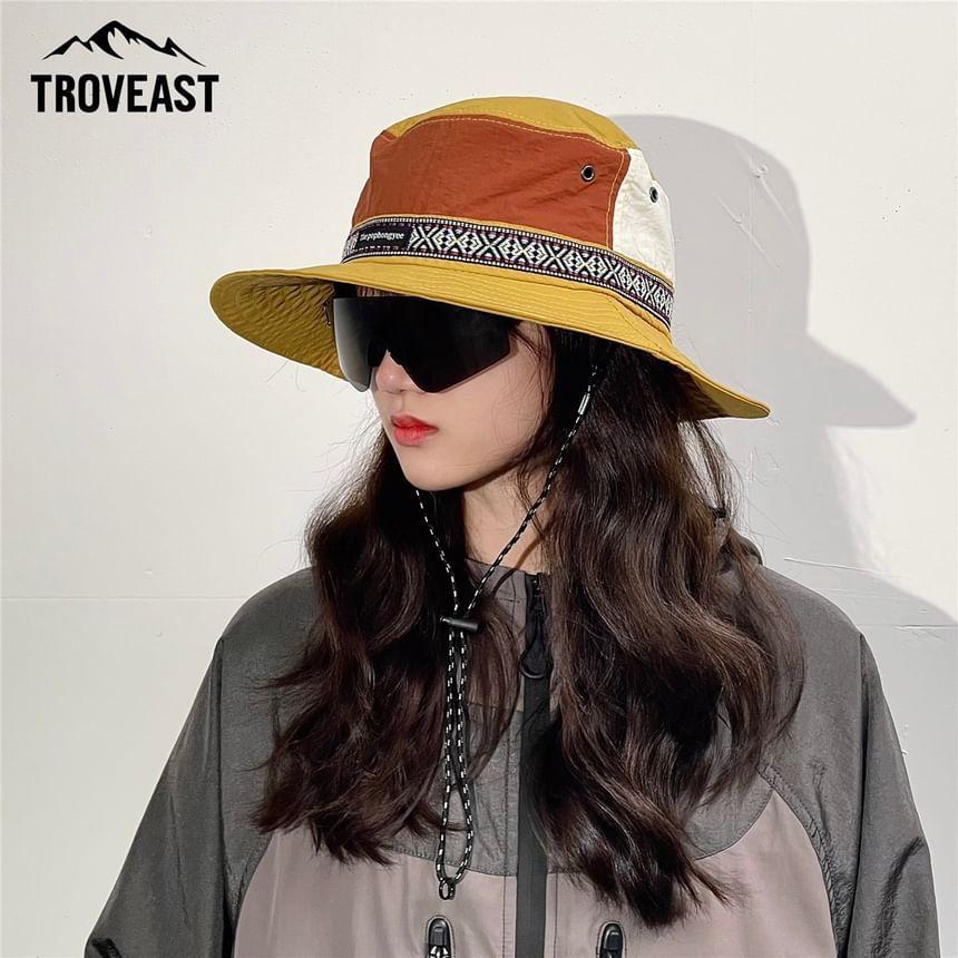 Patterned Color Block Bucket Hat Product Image