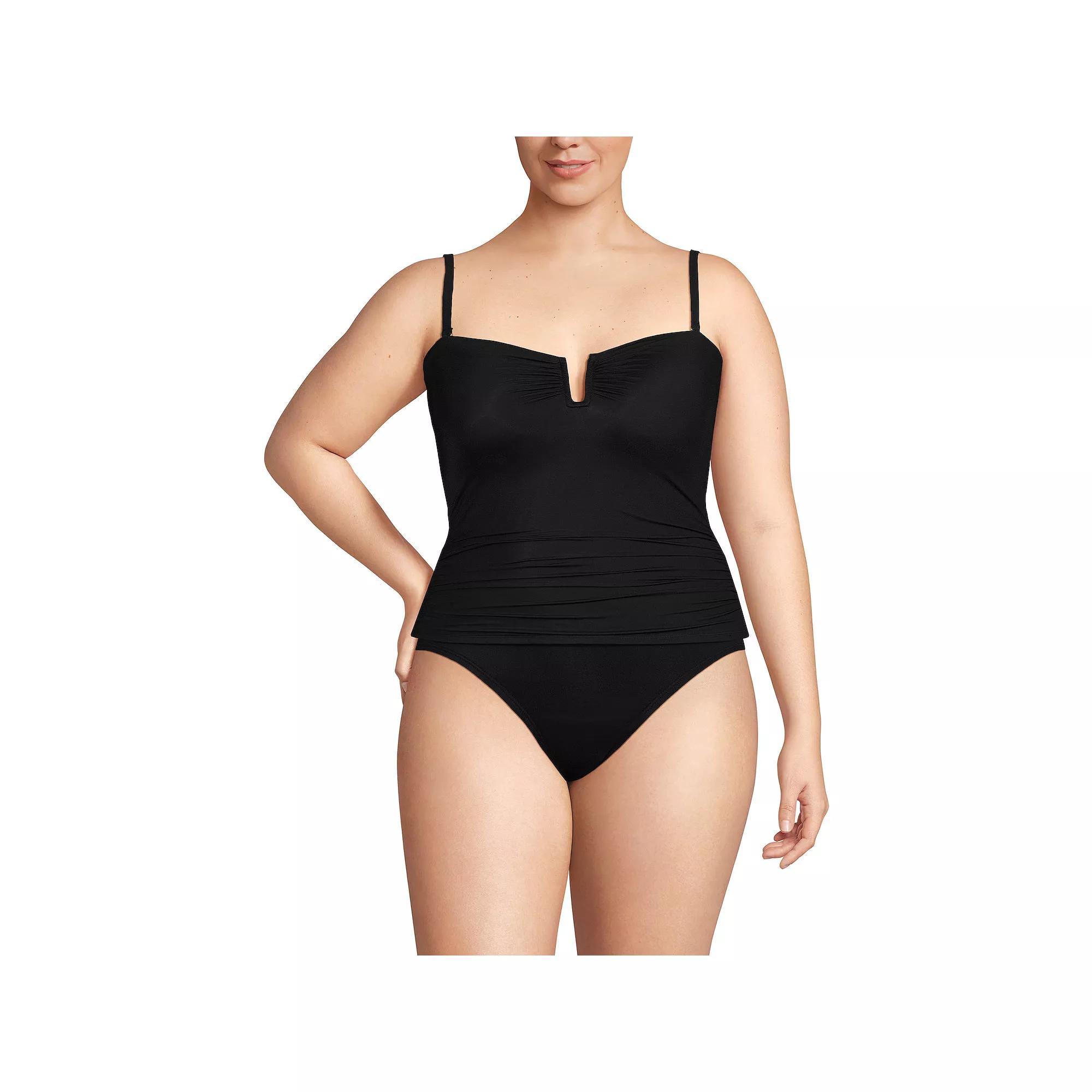 Plus Size Lands' End Slender U-Wire Multiway Swim Top, Women's, Size: 20 W, Blue Mini Stripe Product Image