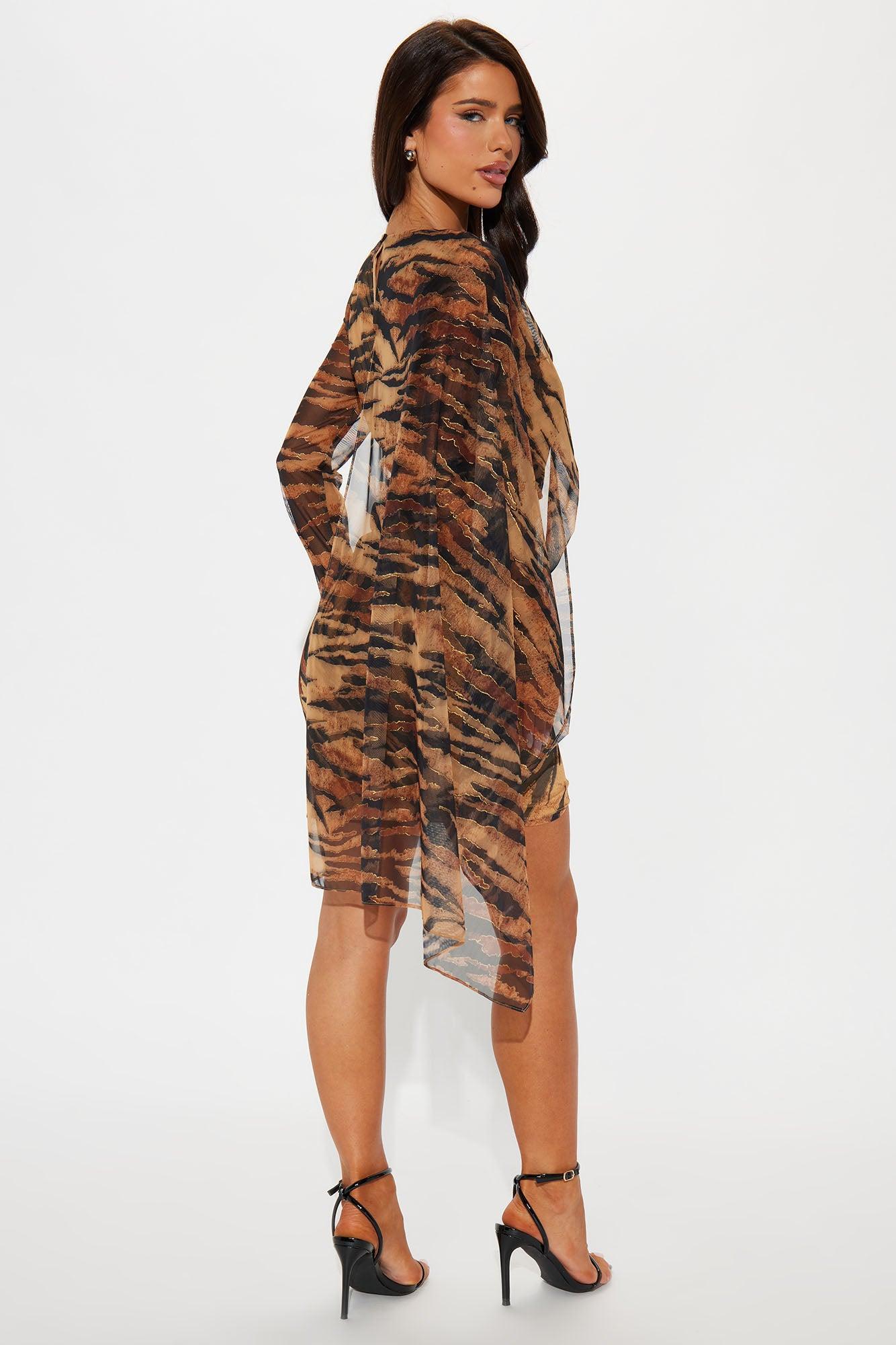 Wild Intentions Leopard Mesh Mini Dress - Leopard Product Image