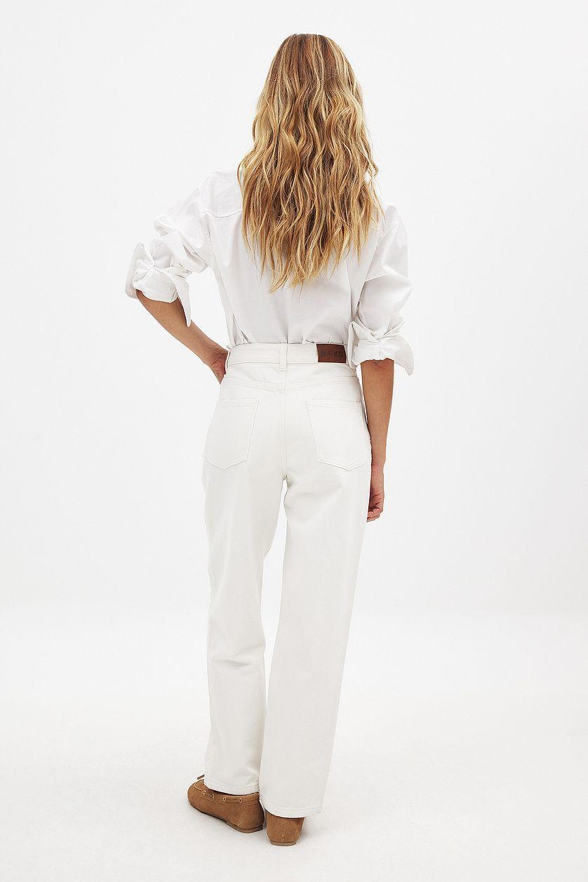 Cropped Scallop Detail Denim Product Image