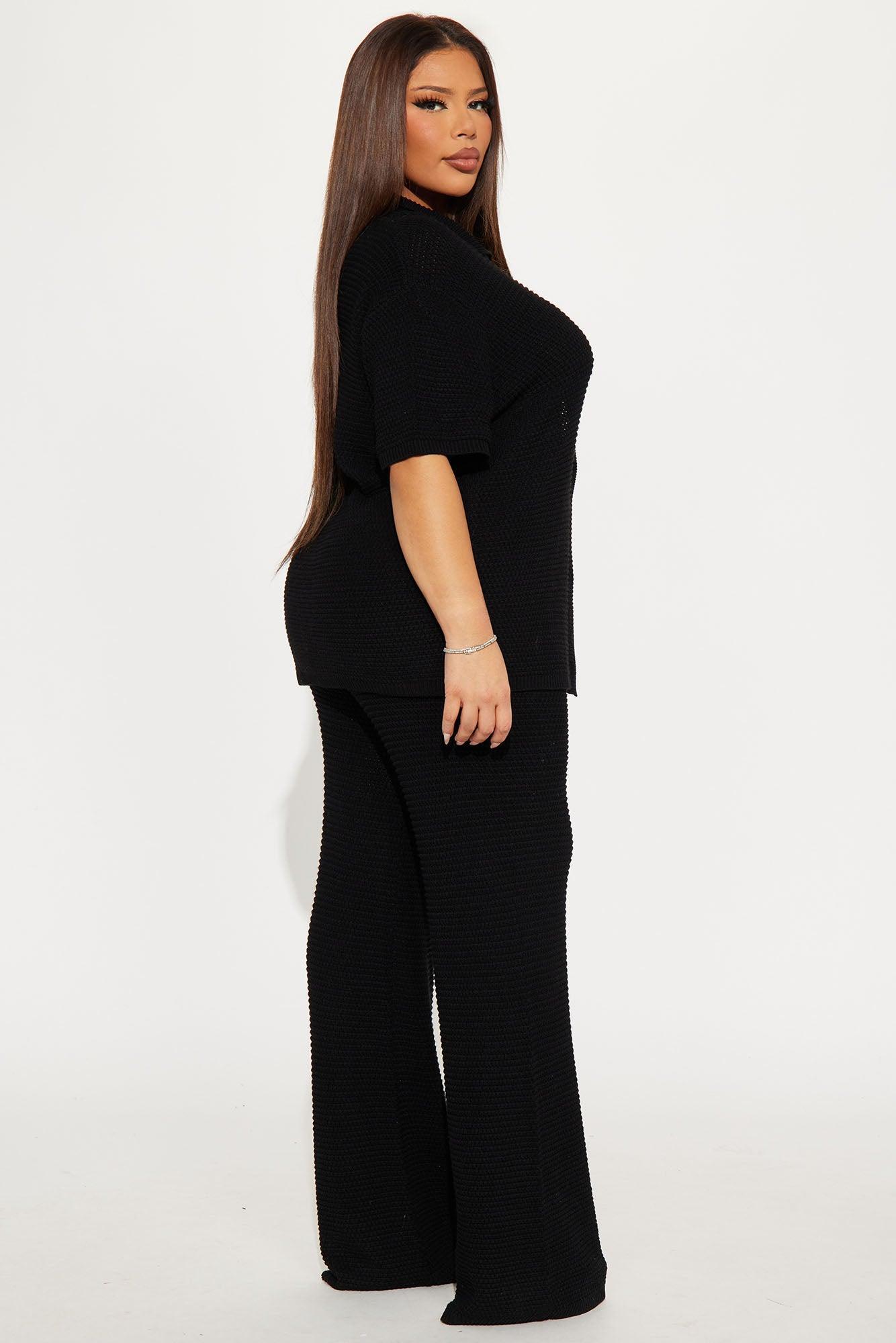 Calli Crochet Pant Set - Black Product Image