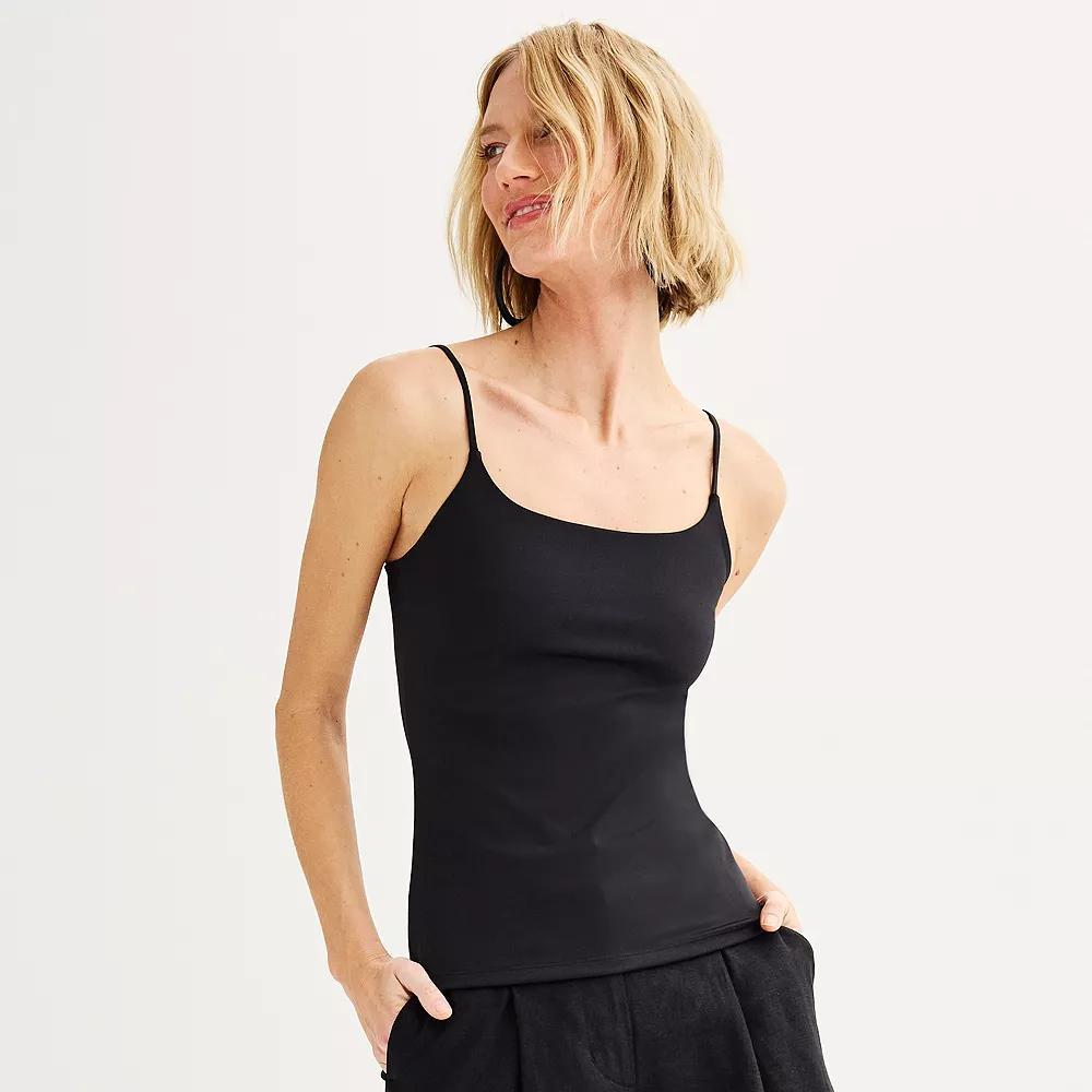 Women's Nine West Sculpt Jersey Cami, Size: Small, Mineral Black Product Image