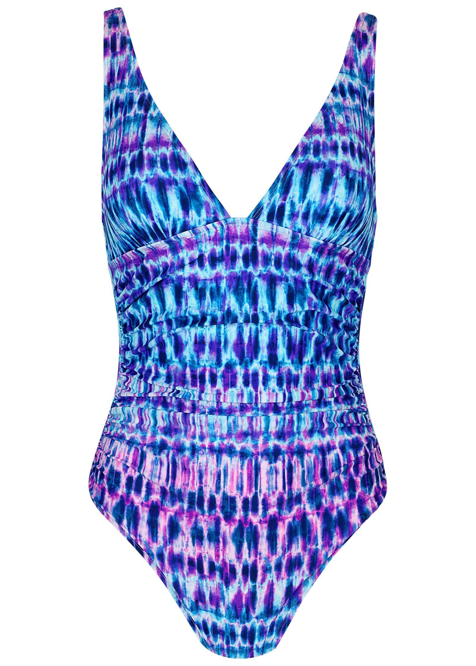 Riviera Ruched One-Piece - Blurred Leopard Stripe Product Image