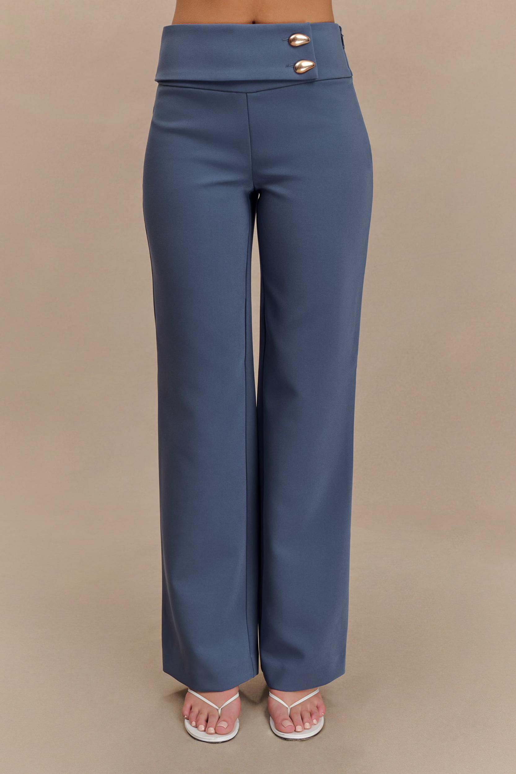 Lindie Straight Leg Suiting Pants - Steel Product Image