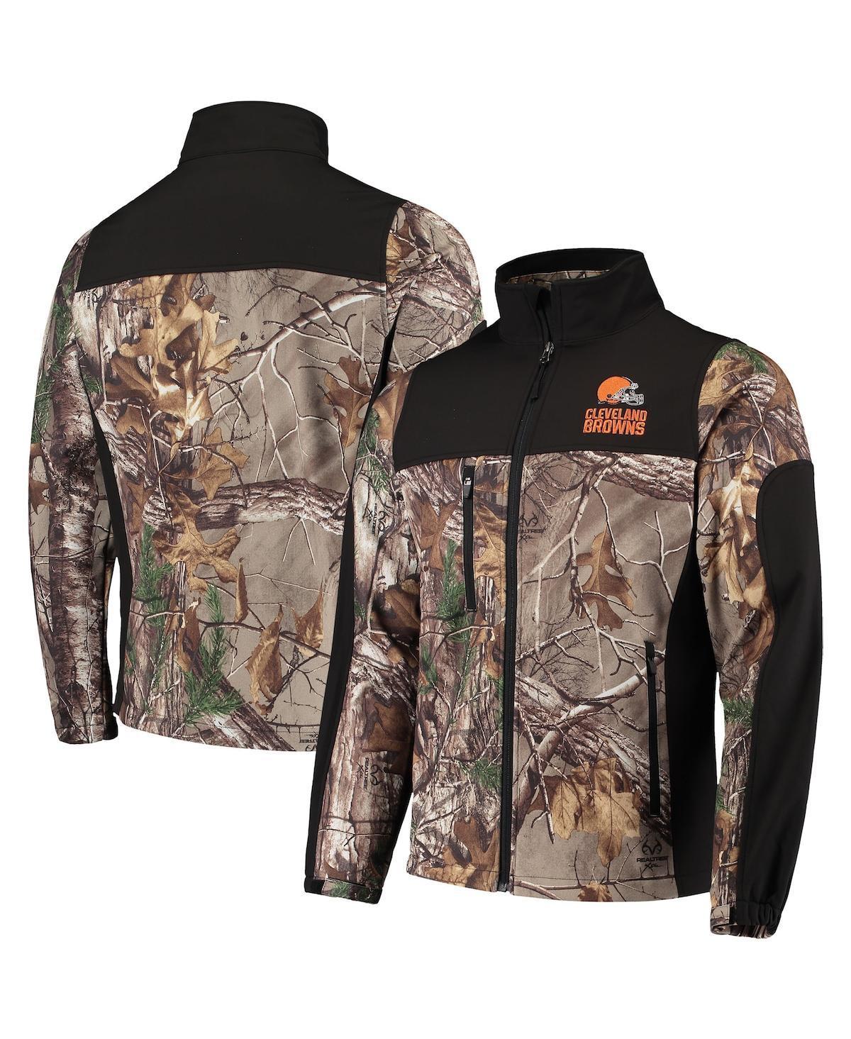 Men's Dunbrooke Realtree Camo/Black Cleveland Browns Circle Hunter Softshell Full-Zip Jacket, Size: 5XL, Green Product Image