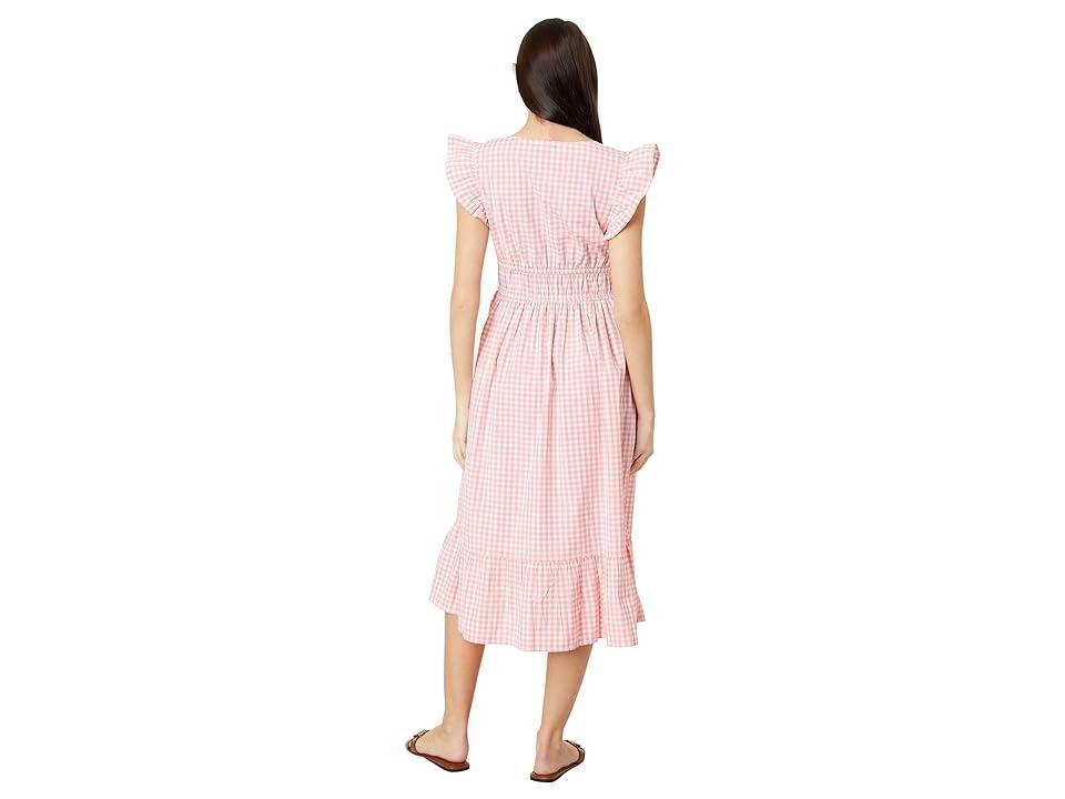 Womens Palm Poplin Flutter Midi-Dress Product Image