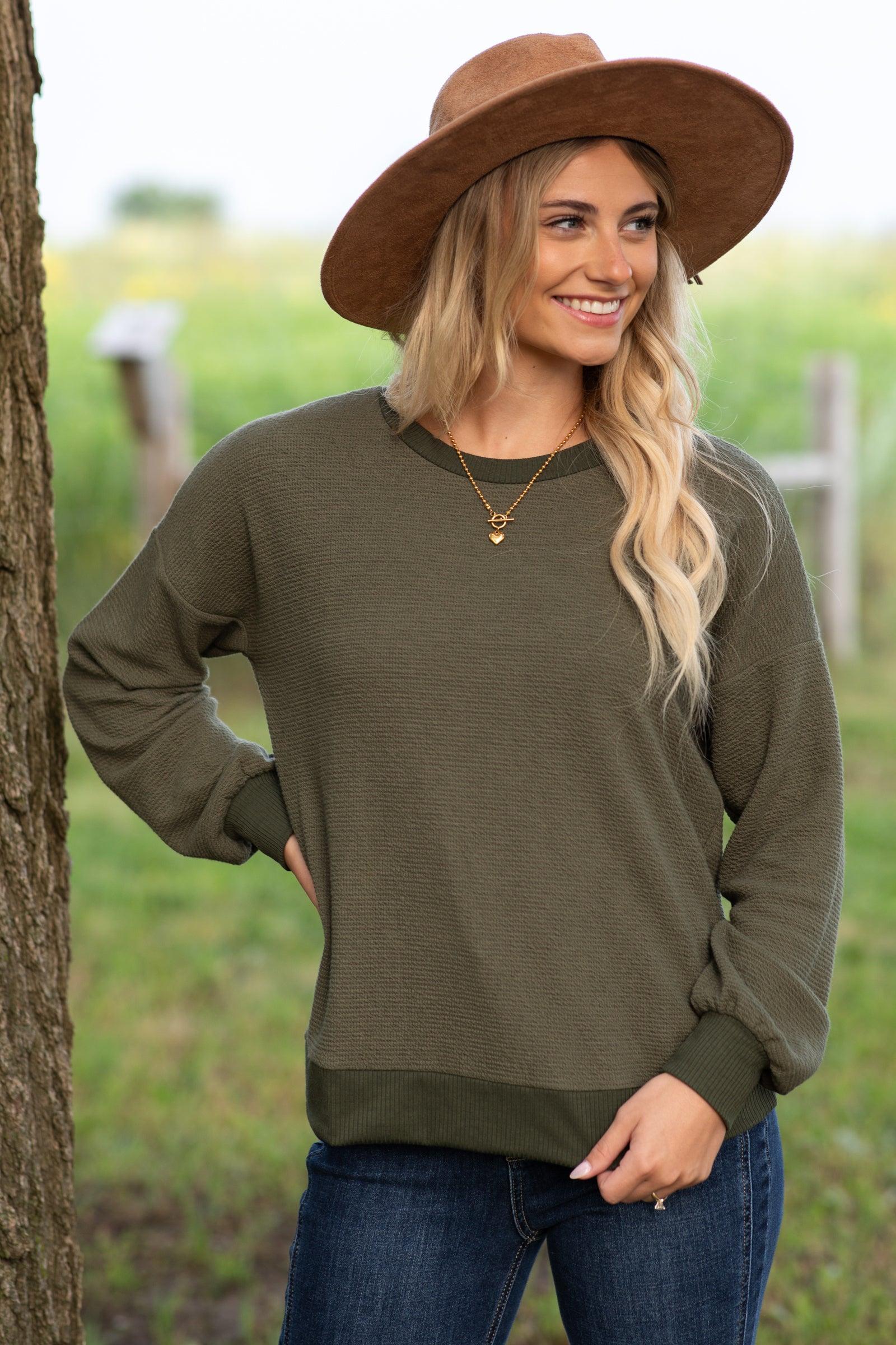 Two-Tone Textured Terry Knit Top Product Image
