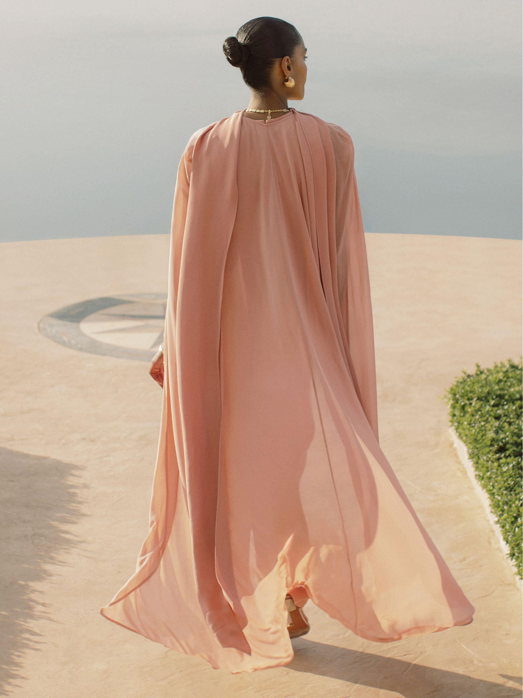 Wide-Leg Cape Jumpsuit in Pink Product Image