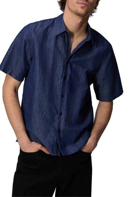 RAG & BONE Men's Dalton Linen Denim Shirt In Darkindg Product Image