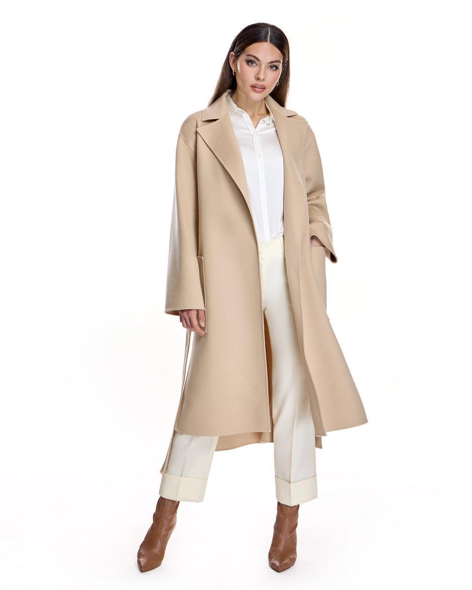 Wool blend Belted Trench Coat Product Image
