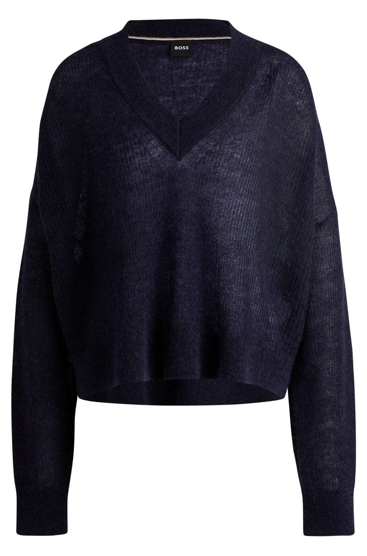 V-neck sweater with melange effect Product Image