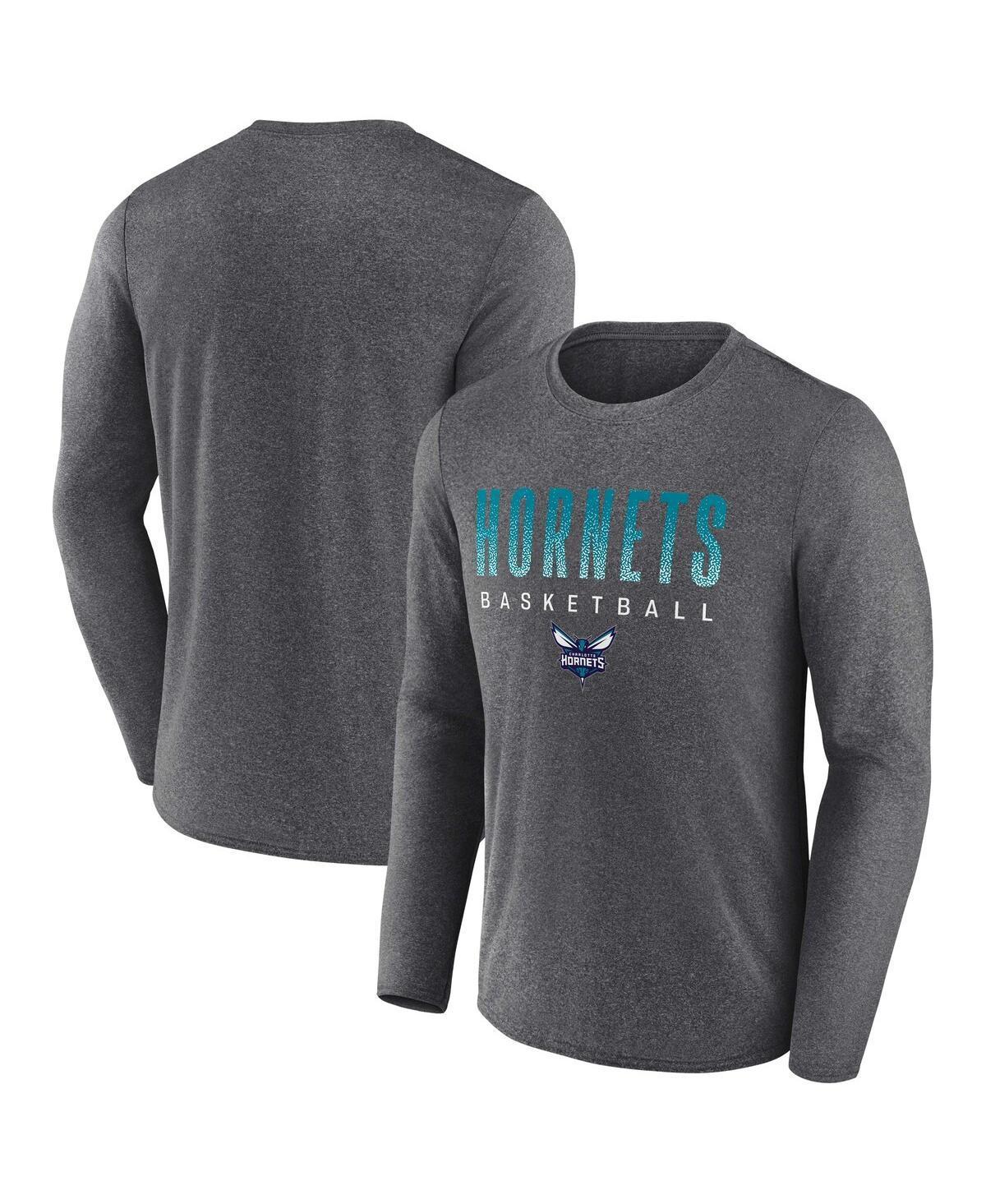 Men's Fanatics Branded Heathered Charcoal Charlotte Hornets Where Legends Play Iconic Practice Long Sleeve T-Shirt, Size: Large, Chr Charco Product Image