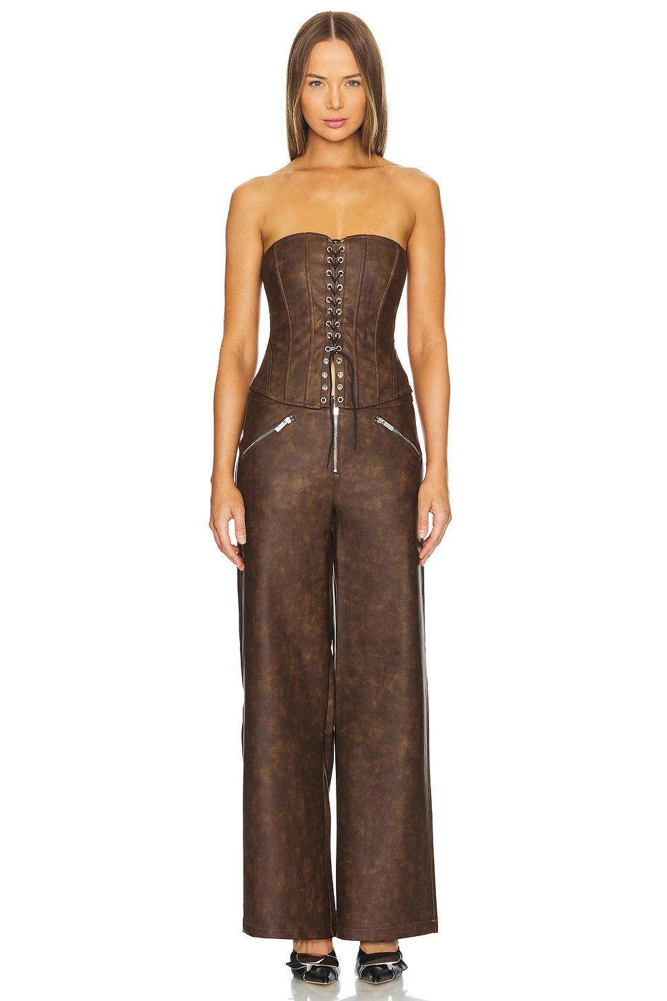 Faux Leather Zipper Fly Pant WeWoreWhat Product Image