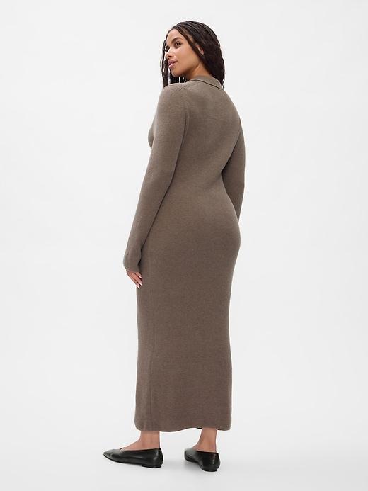 CashSoft Rib Midi Polo Sweater Dress Product Image