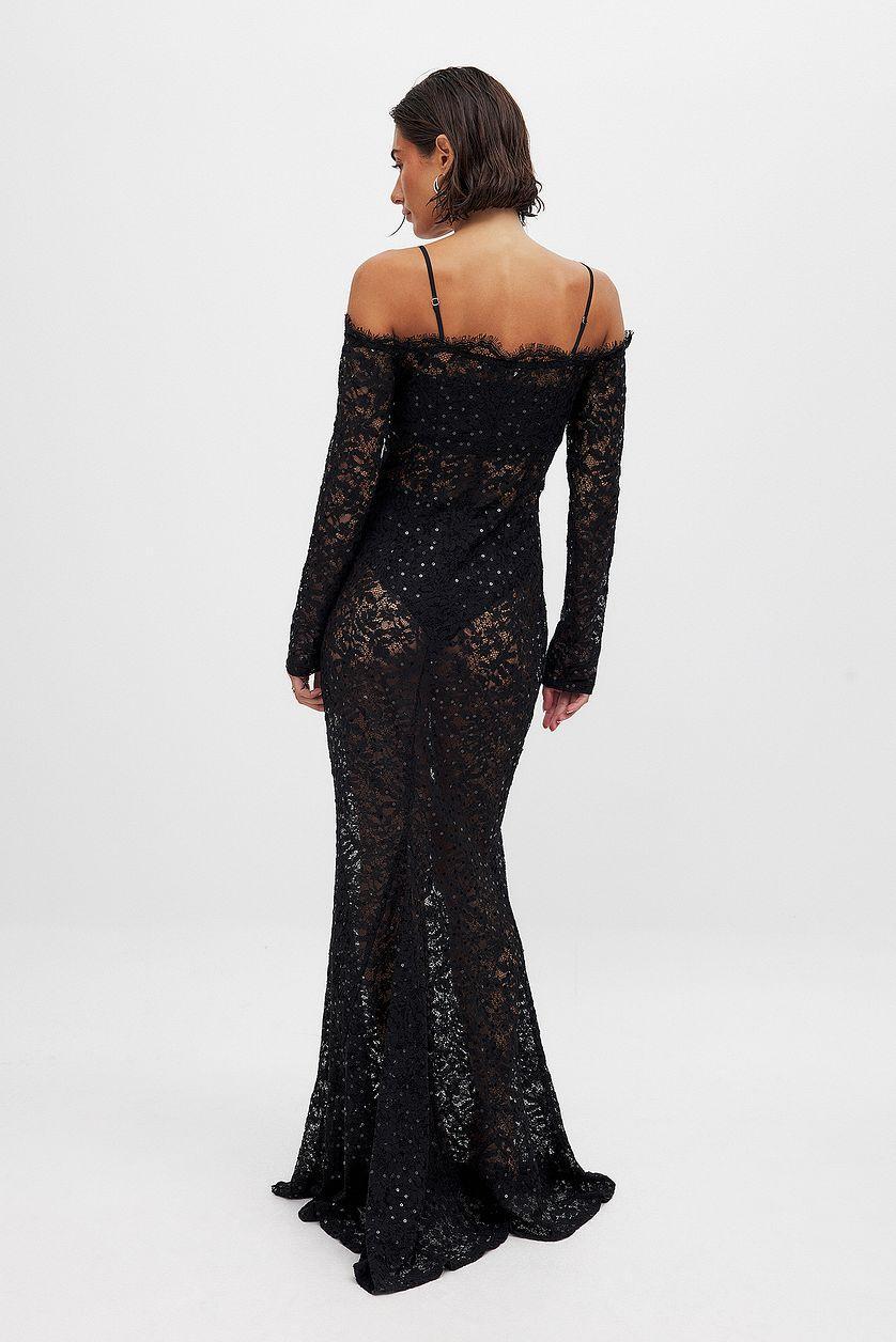 Lace Sequin Maxi Dress Product Image
