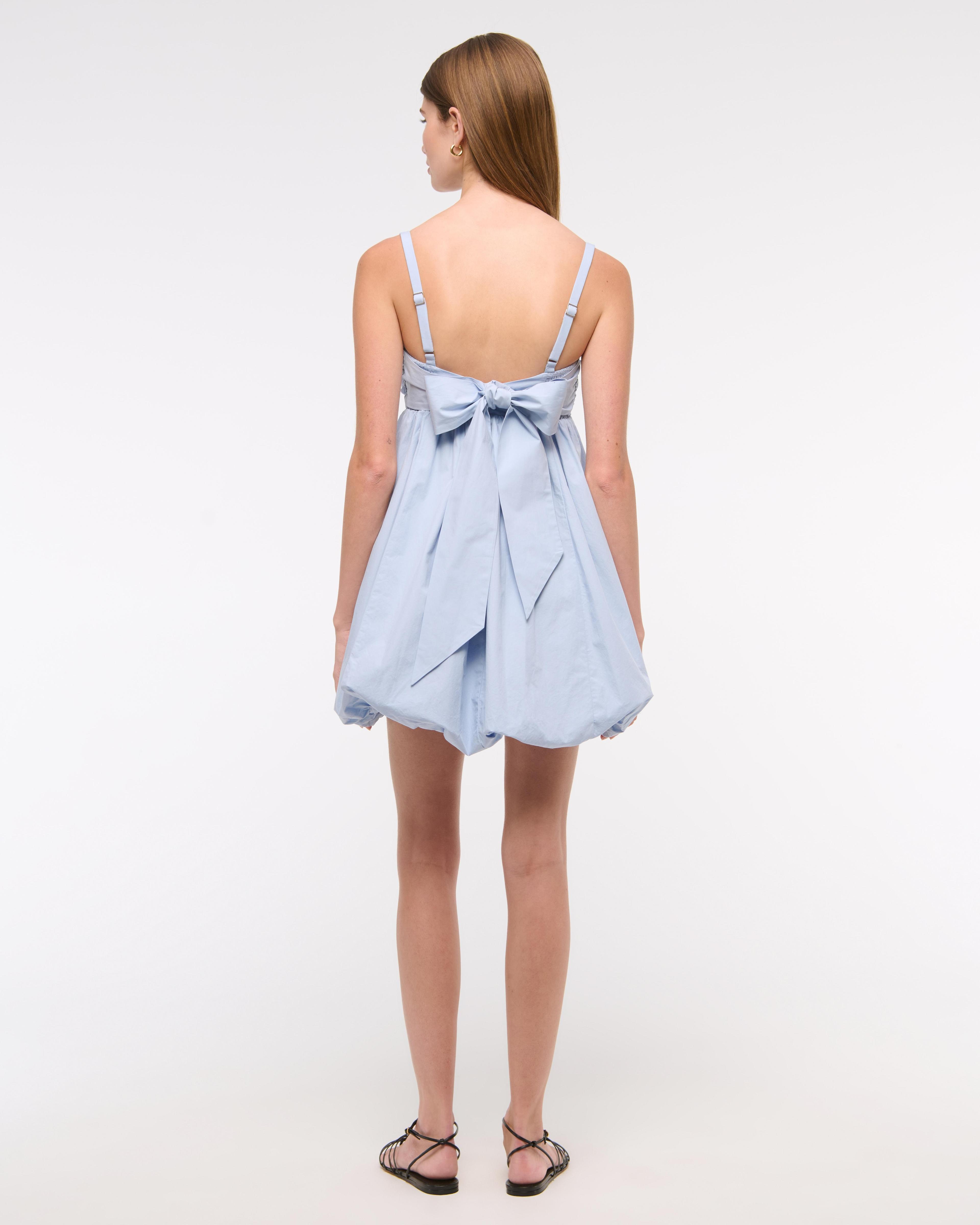 Babydoll Bubble Hem Mini Dress Product Image