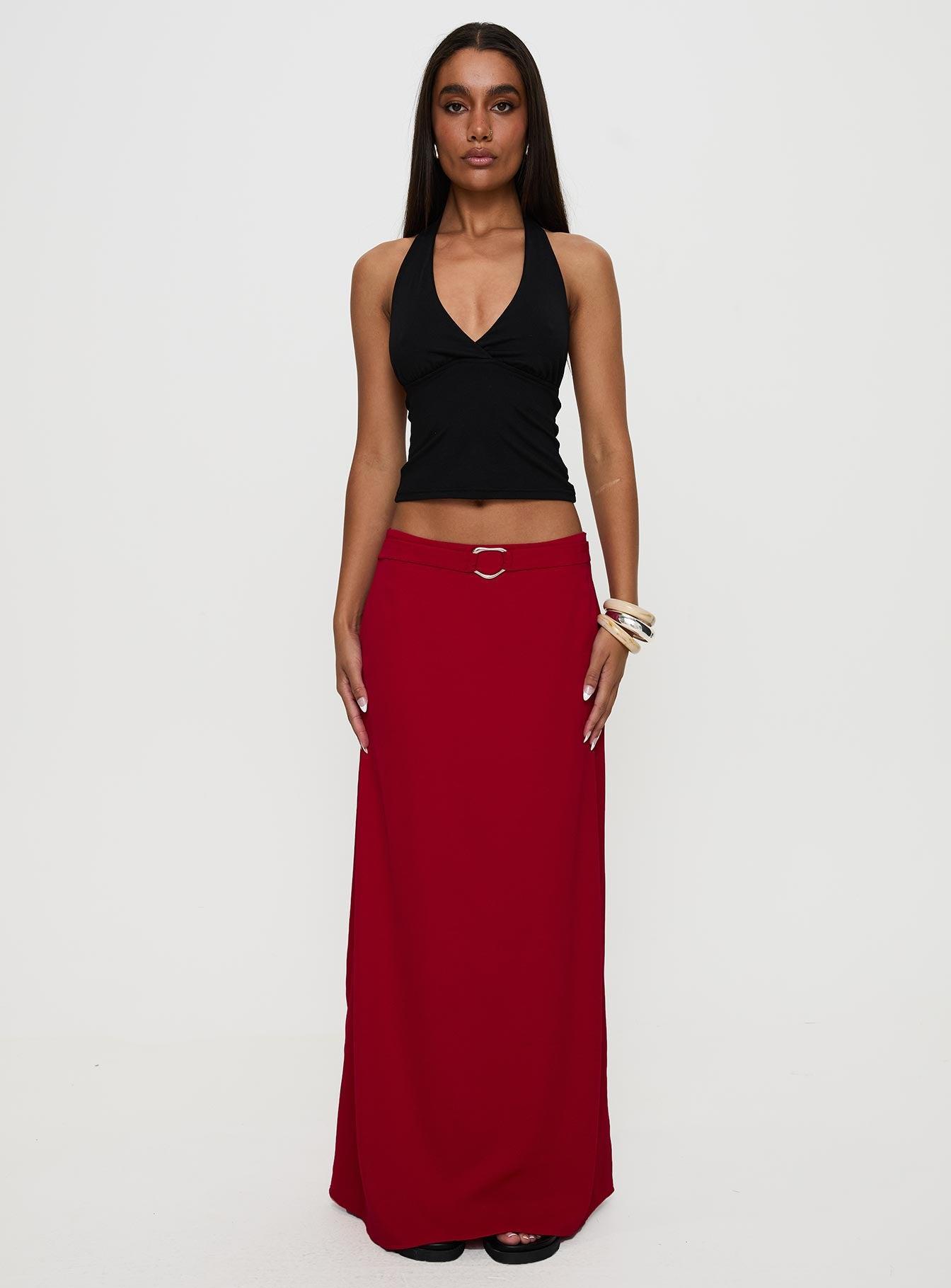 Devoted Maxi Skirt Red Product Image