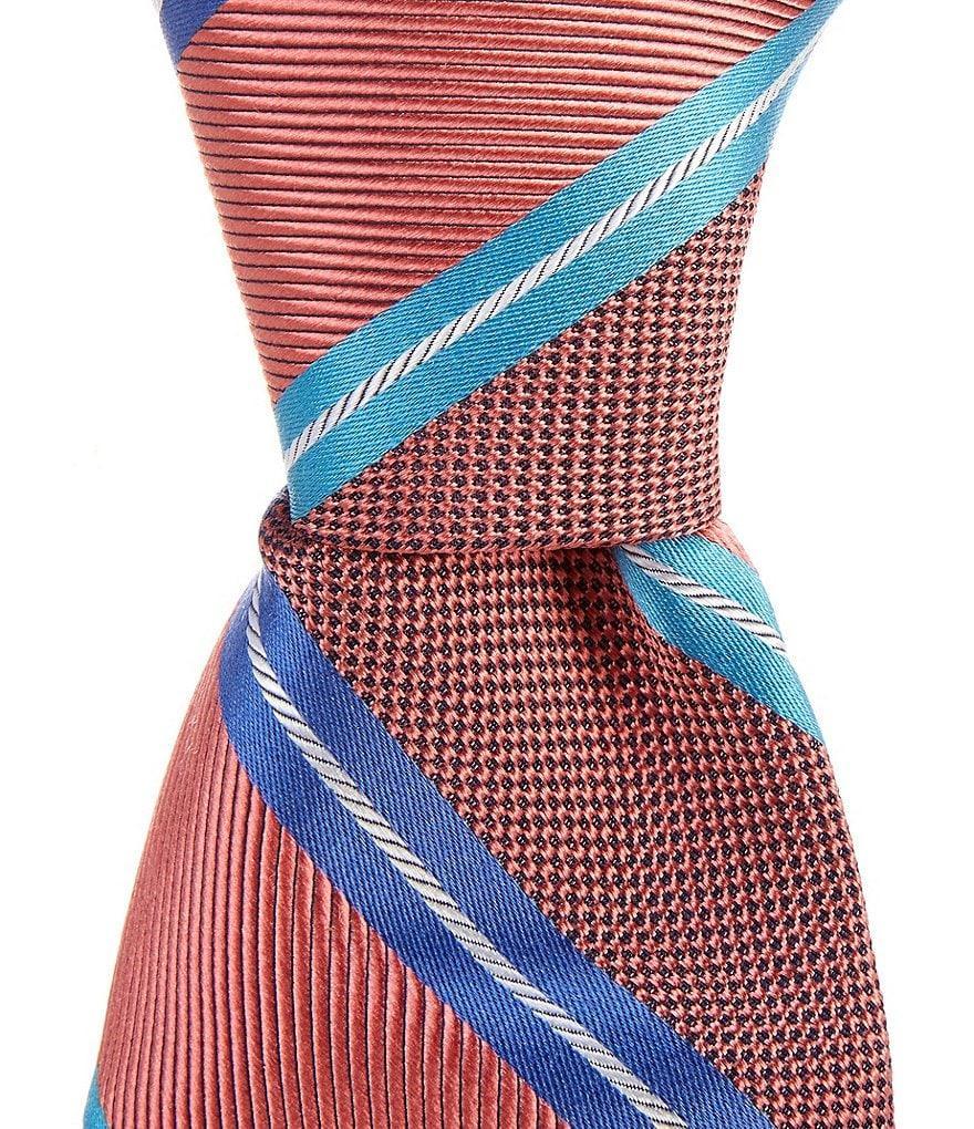 Cremieux Overlapping Stripe 3 1/4#double; Woven Silk Tie Product Image