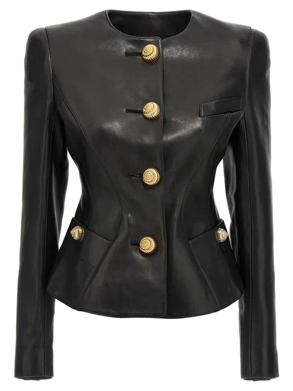 Leather Jacket In Black Product Image