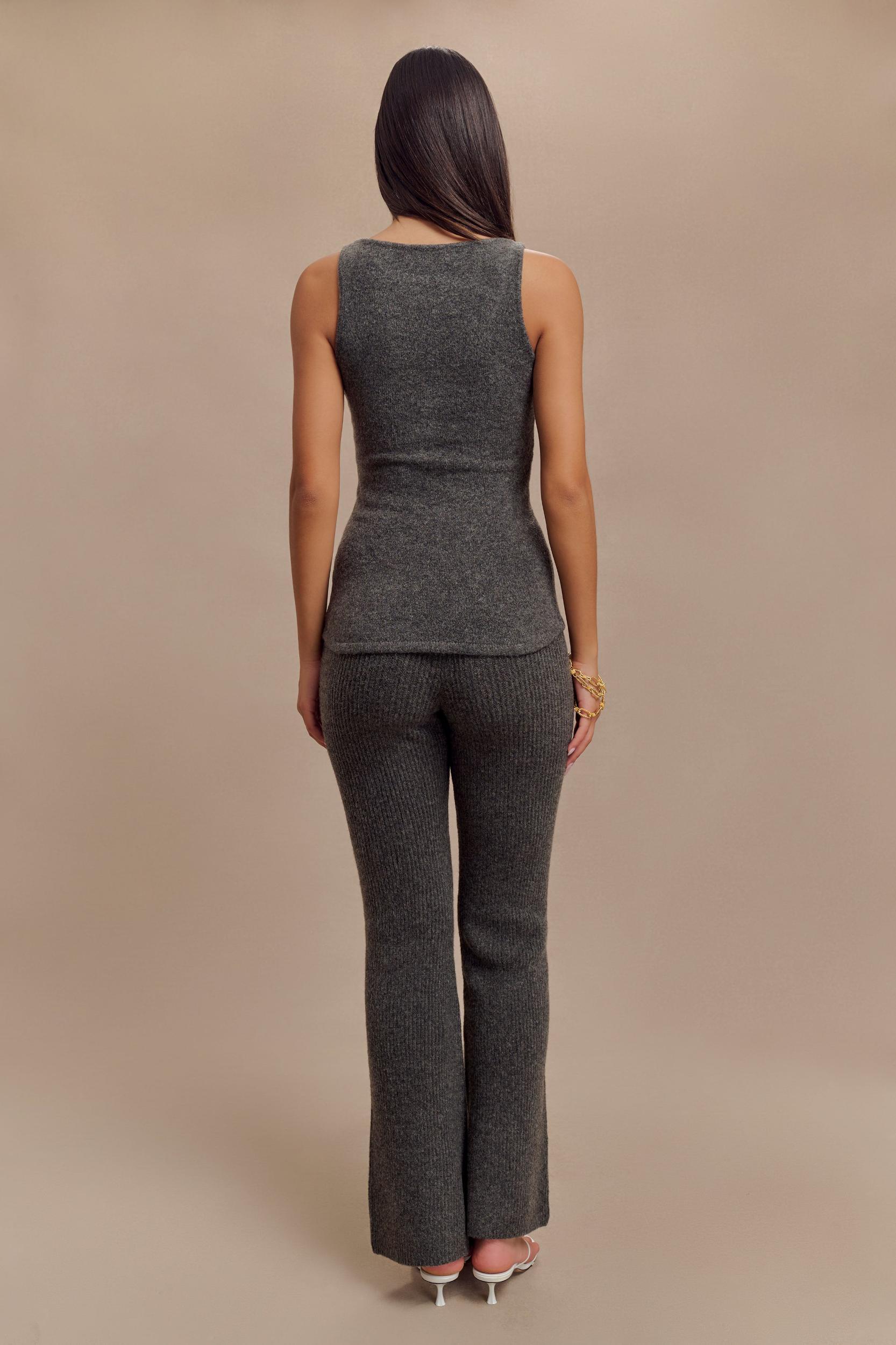 Shyann Straight Leg Knit Pant - Charcoal Marle Product Image