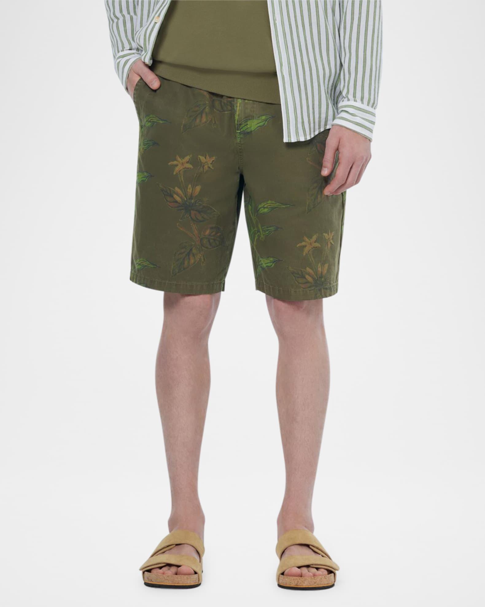 Men's Printed Cotton Relaxed-Fit Shorts Product Image
