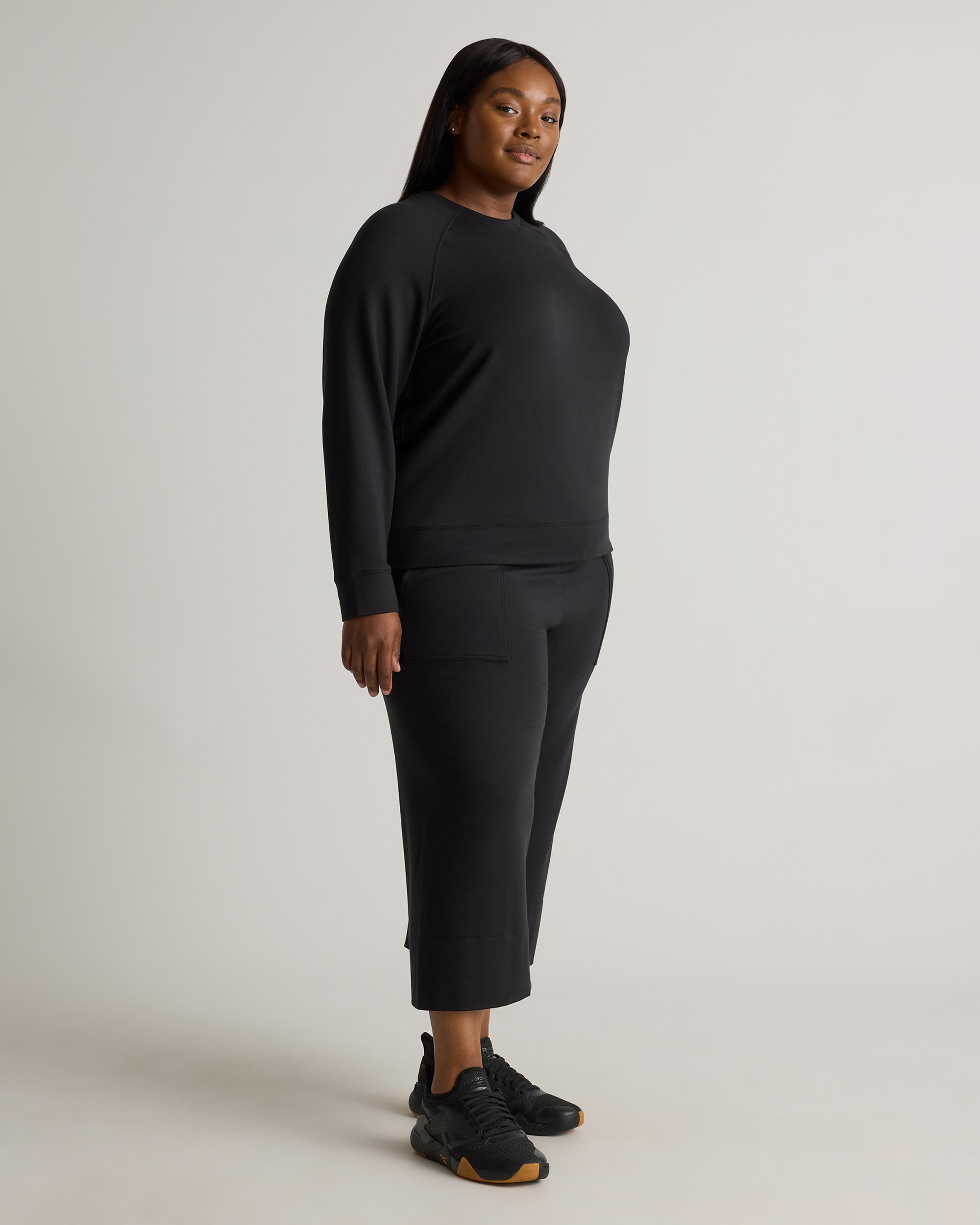 Quince | Women's SuperSoft Fleece Crew Neck Alpaca Sweater Lenzing Modal Product Image