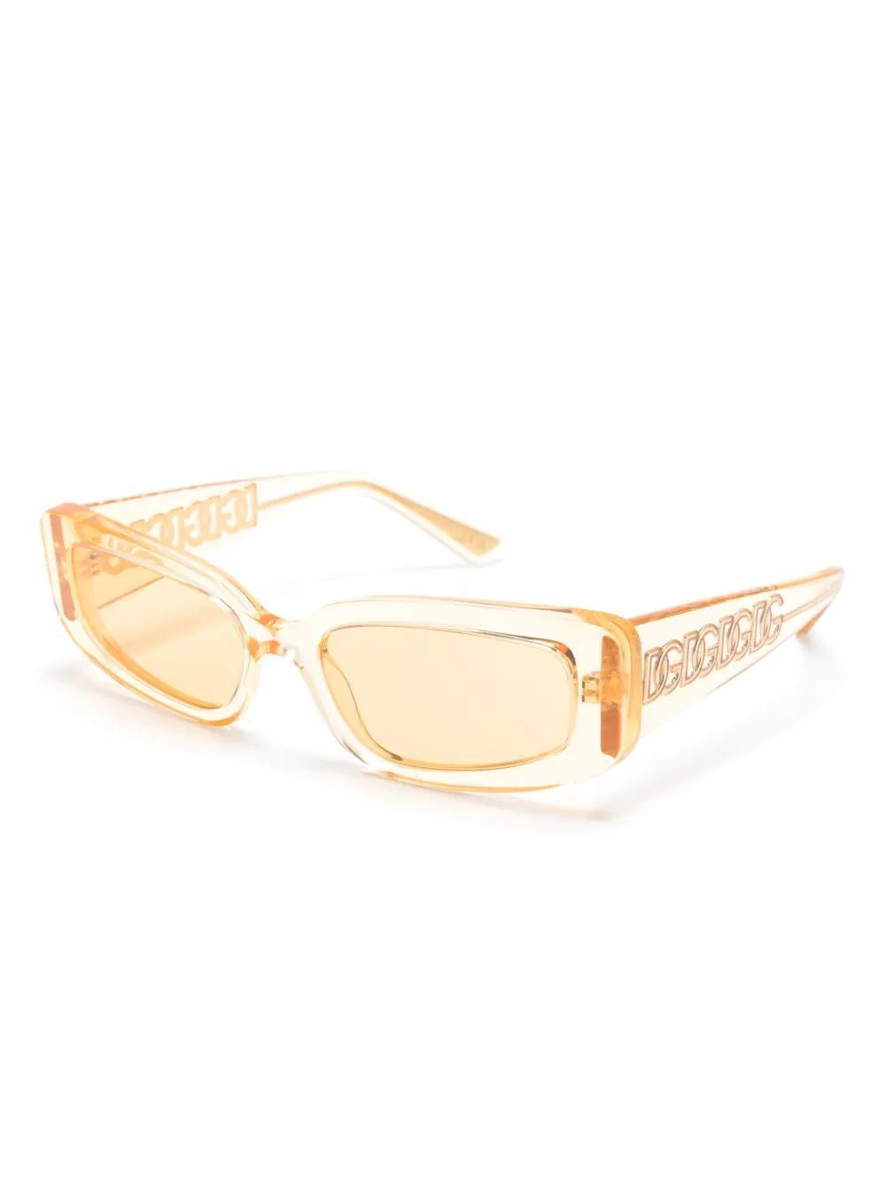 DOLCE & GABBANA Rectangle-frame Sunglasses In Nude Product Image