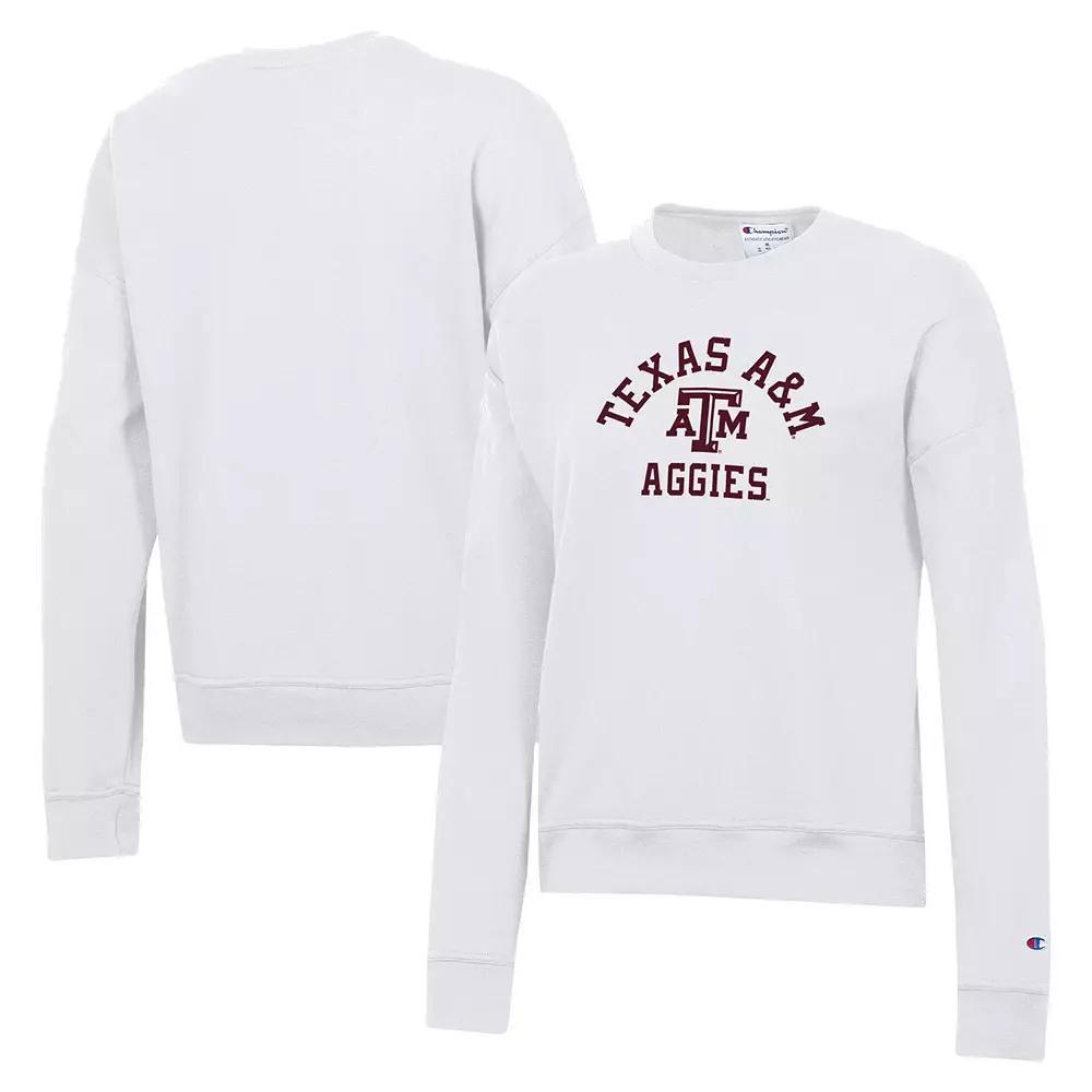 Women's Champion White Texas A&M Aggies Team Arch Powerblend Pullover Sweatshirt,  Product Image