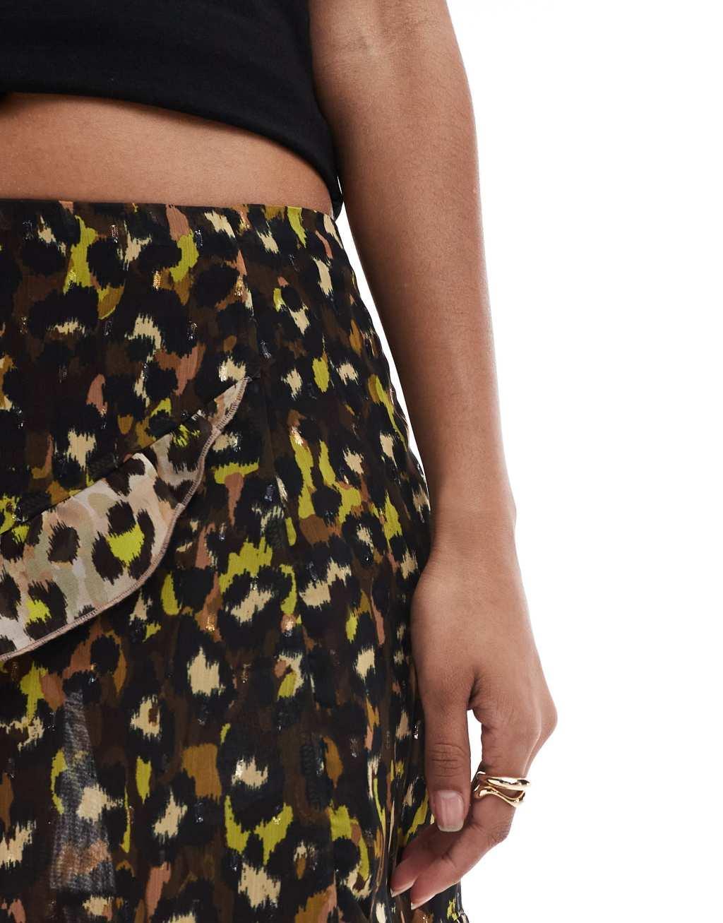 Scalpers jul print mini skirt in khaki   Product Image