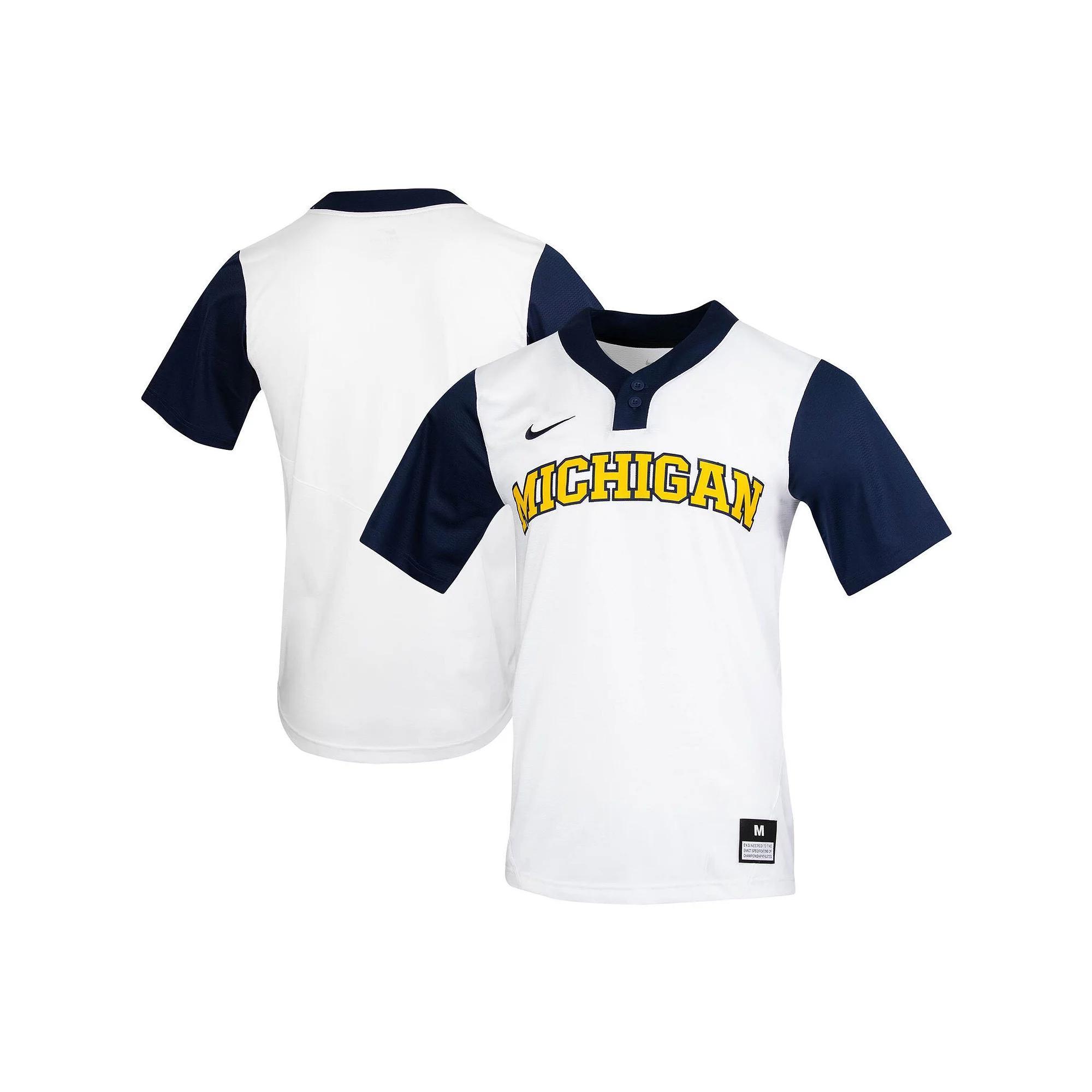 Unisex Nike White Michigan Wolverines Replica Softball Jersey, Men's,  Product Image