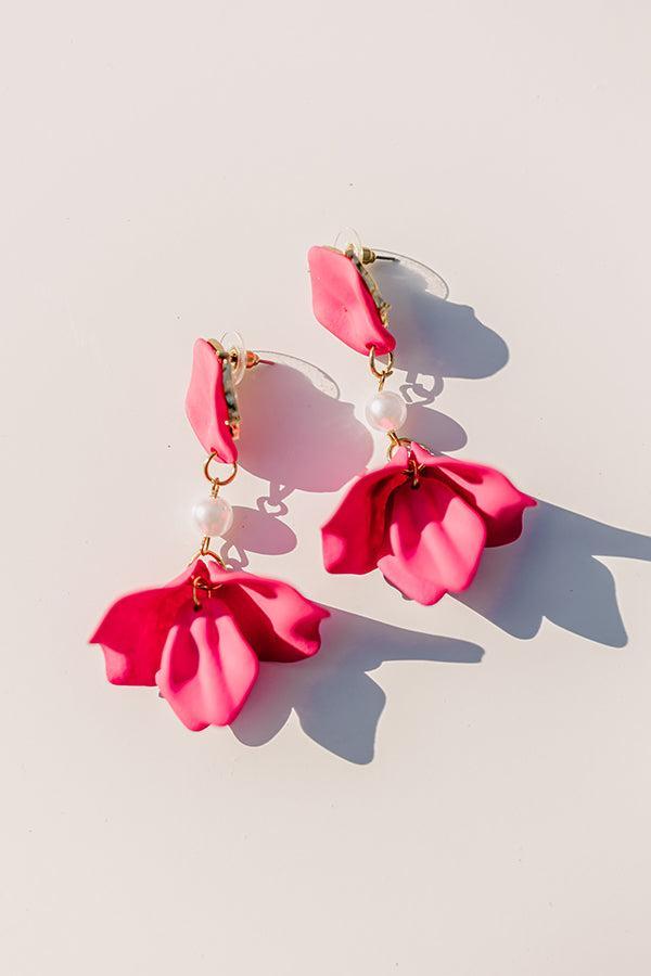 Chic And Sincere Earrings In Fuchsia Product Image