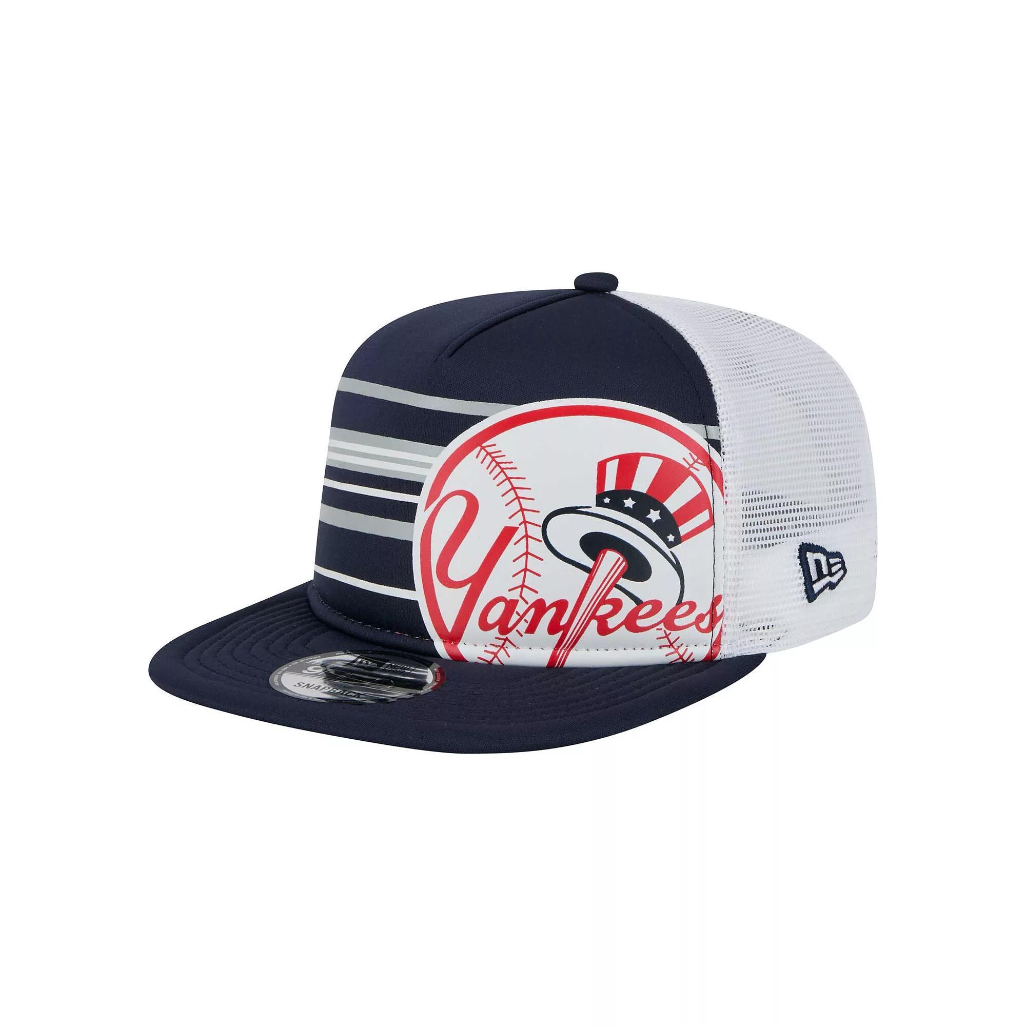 Men's New Era Navy New York Yankees 9FIFTY A-Frame Trucker Snapback Hat, Blue Product Image