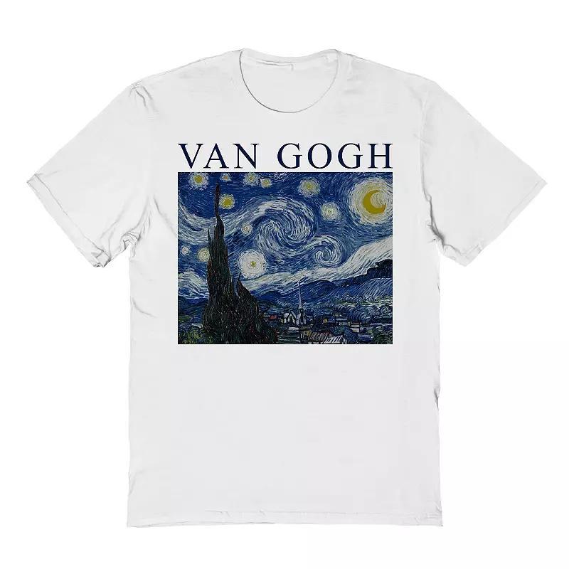 Men's Van Gogh's Starry Night Fine Art Graphic Tee, Size: XL, White Product Image