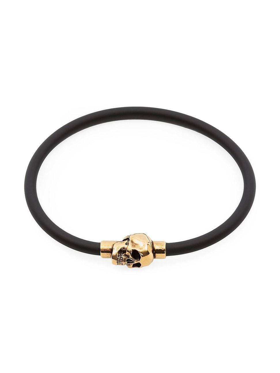 Mens Rubber Cord Skull Bracelet Product Image